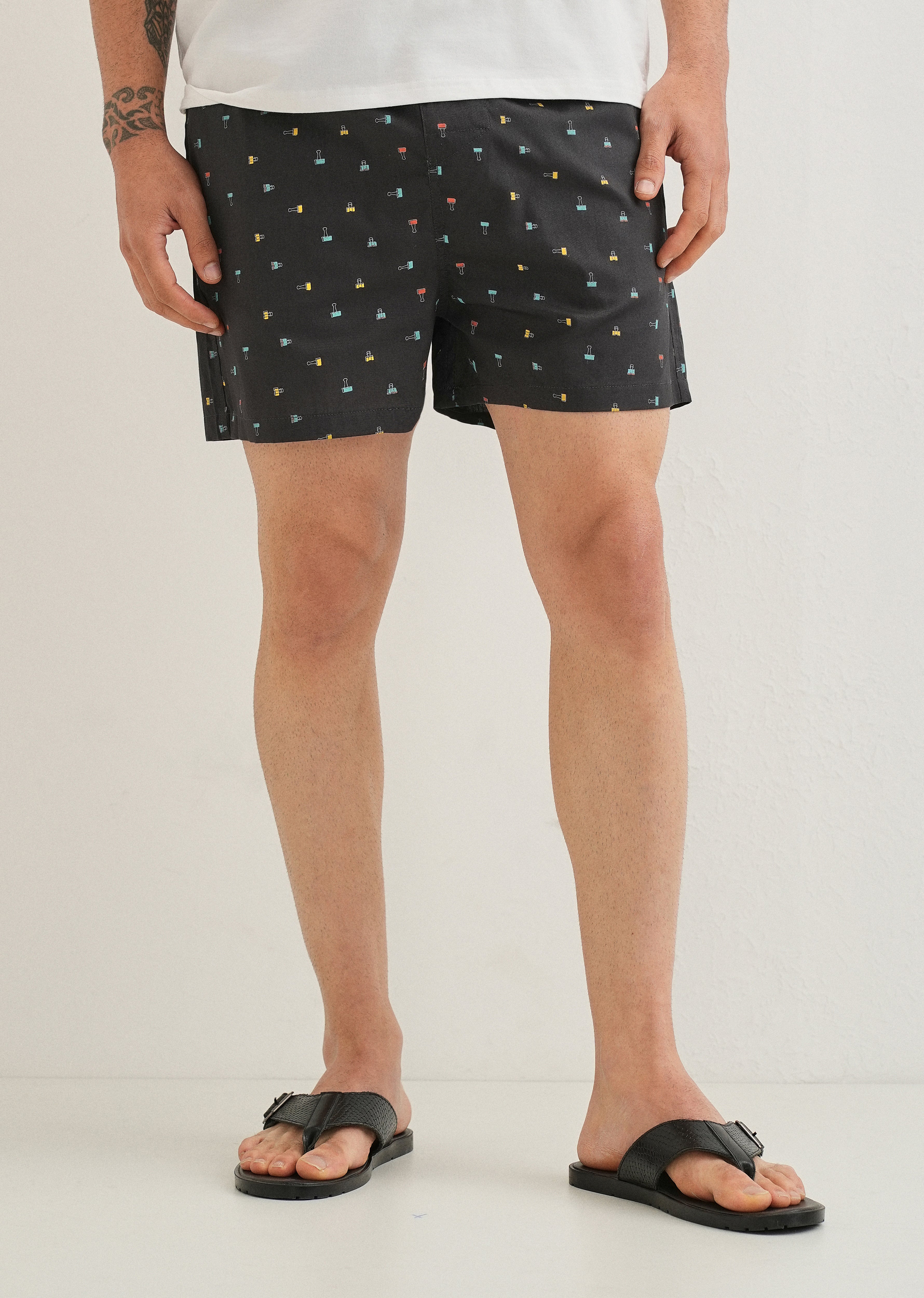 Grey Stamp Printed Boxer