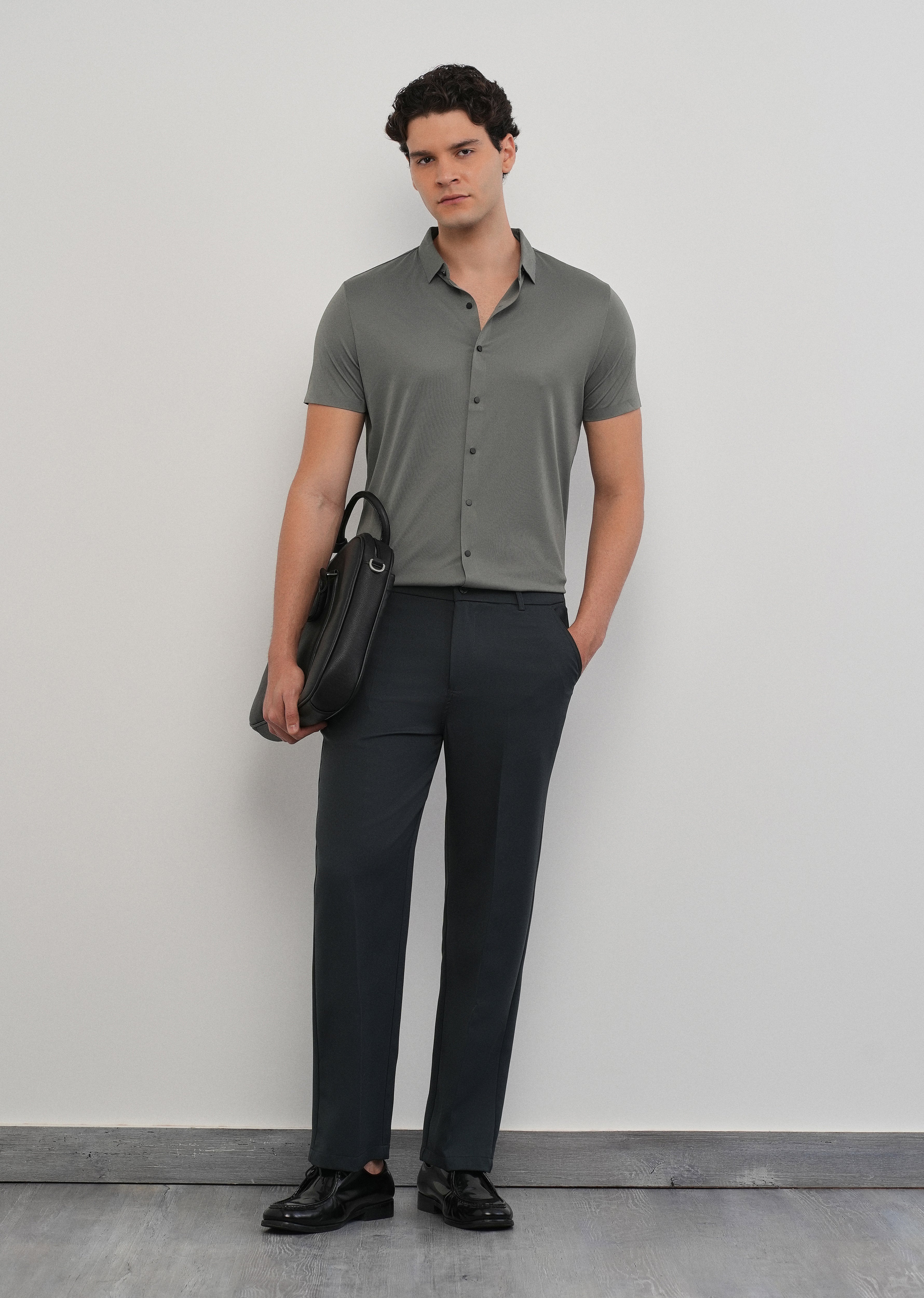 Grey Stitchless Stripe Shirt