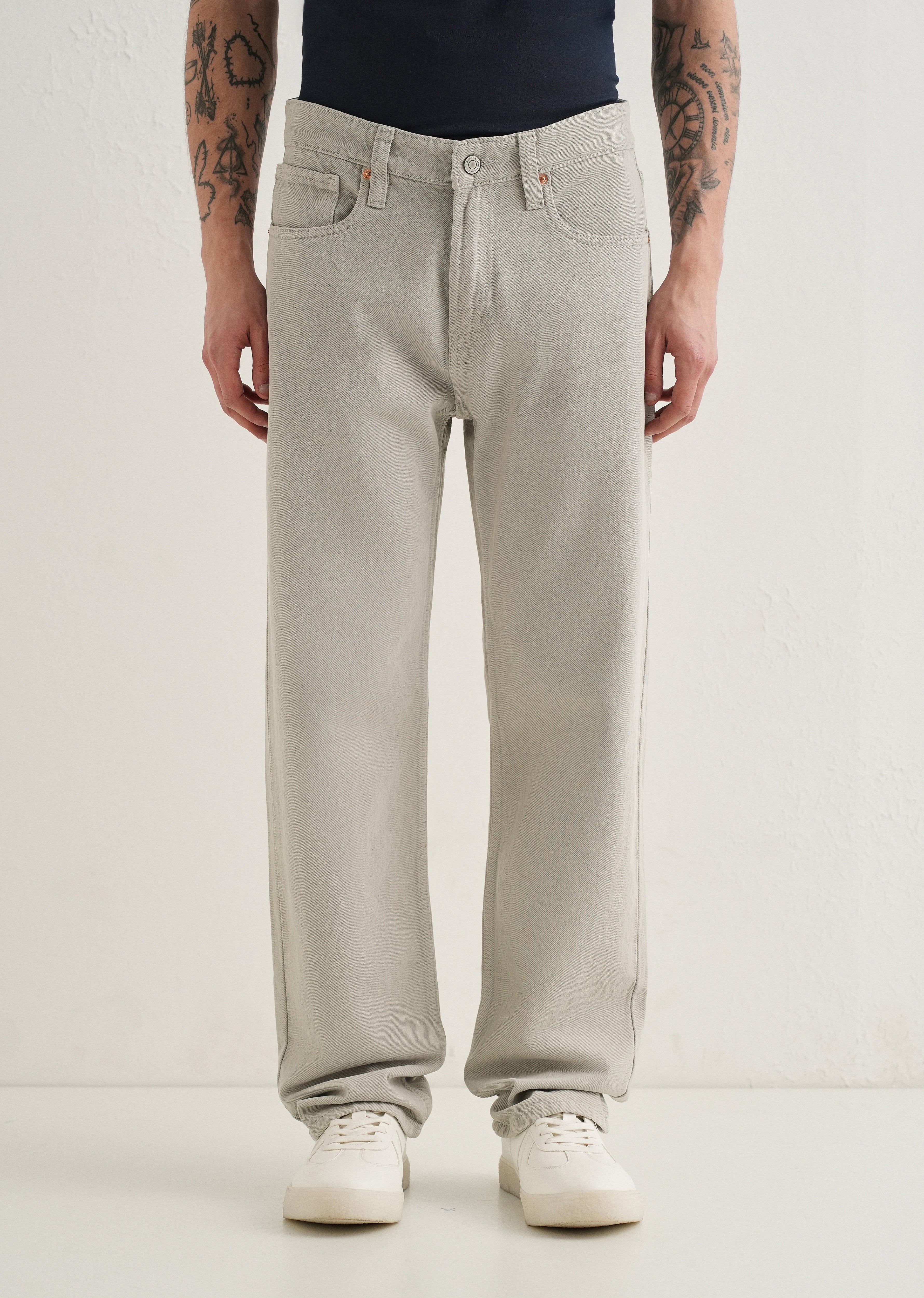 Grey Straight Fit Denim