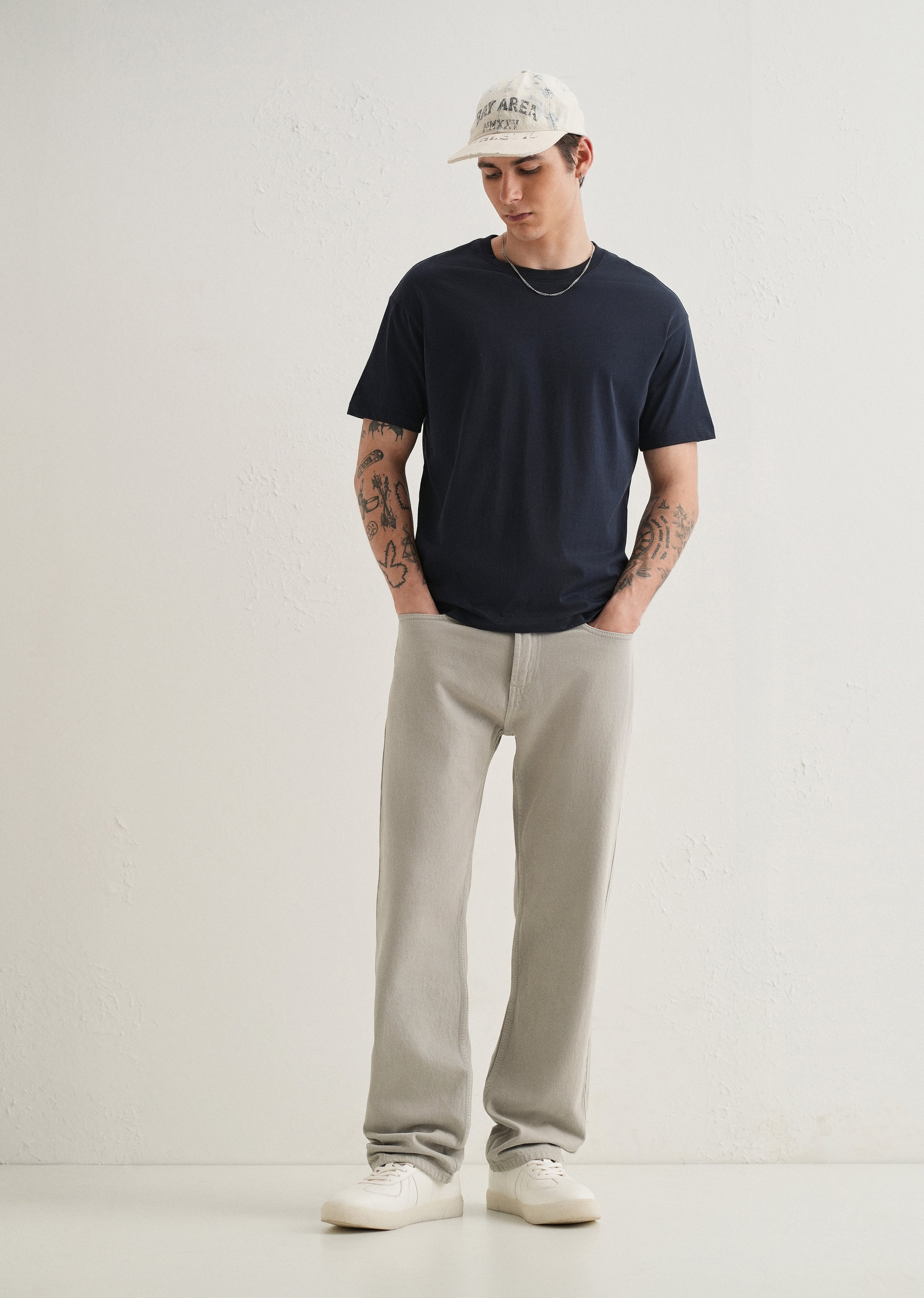 Grey Straight Fit Denim