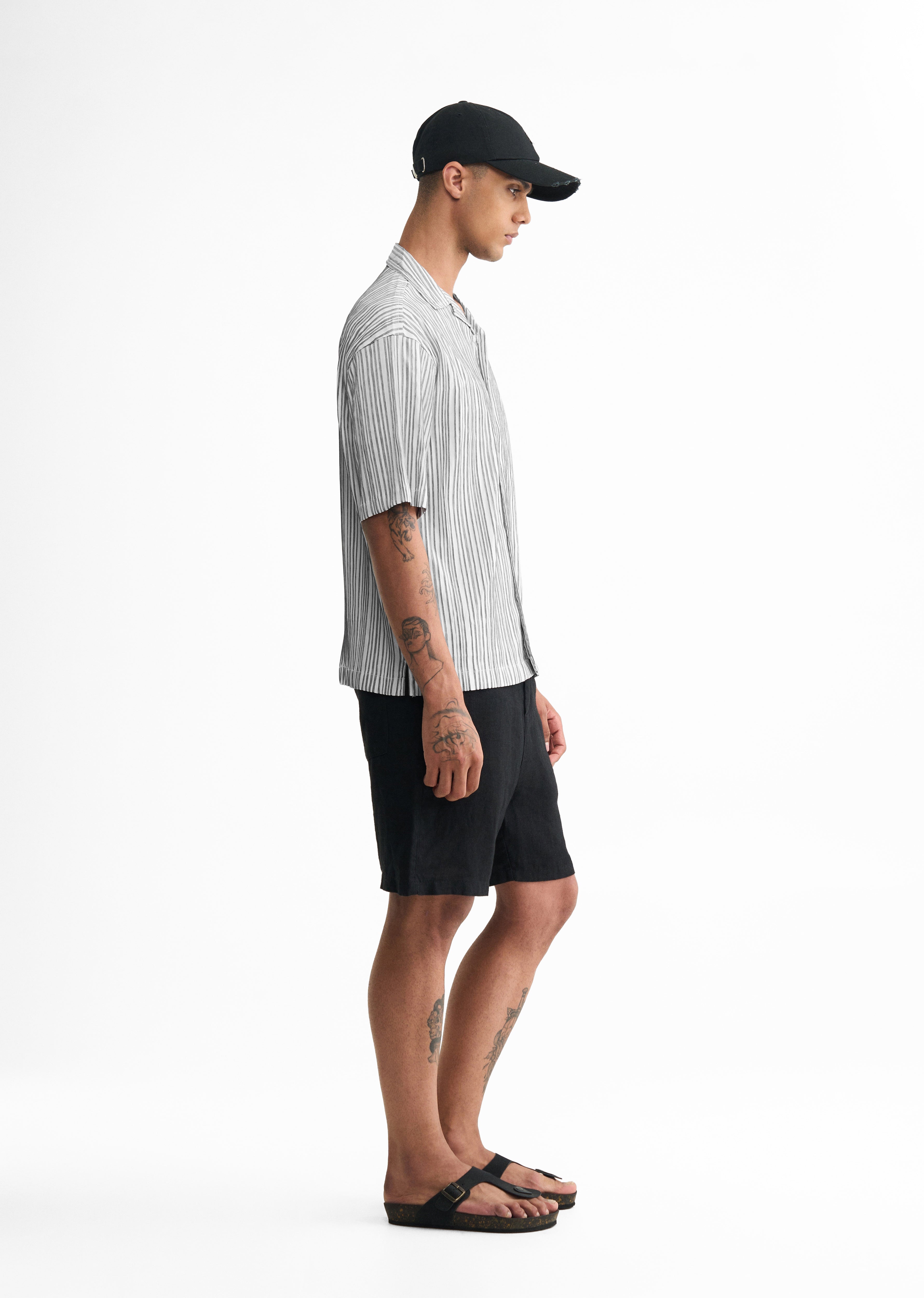 Grey Textured Stripe Shirt