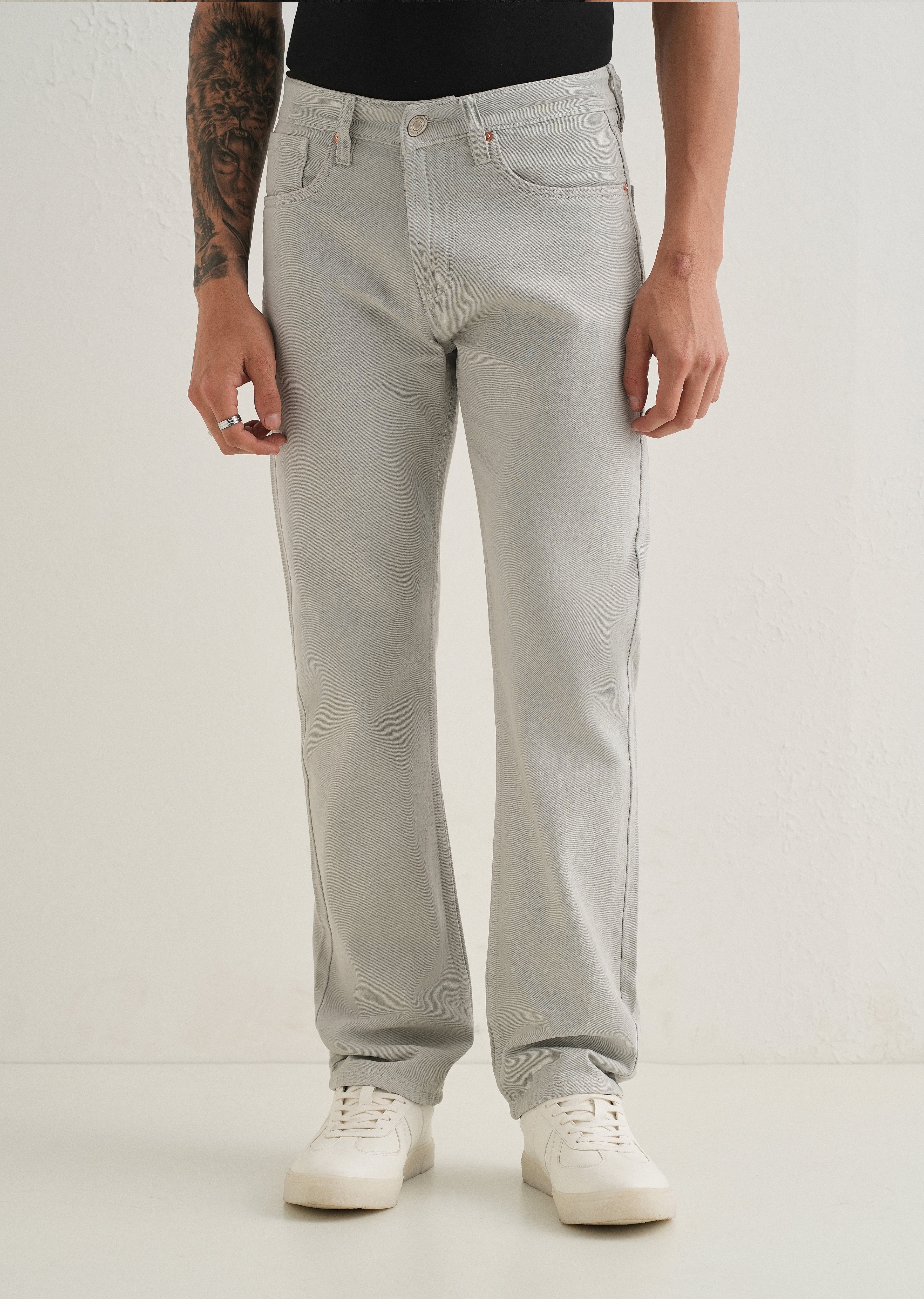 Gris Grey Straight Fit Denim