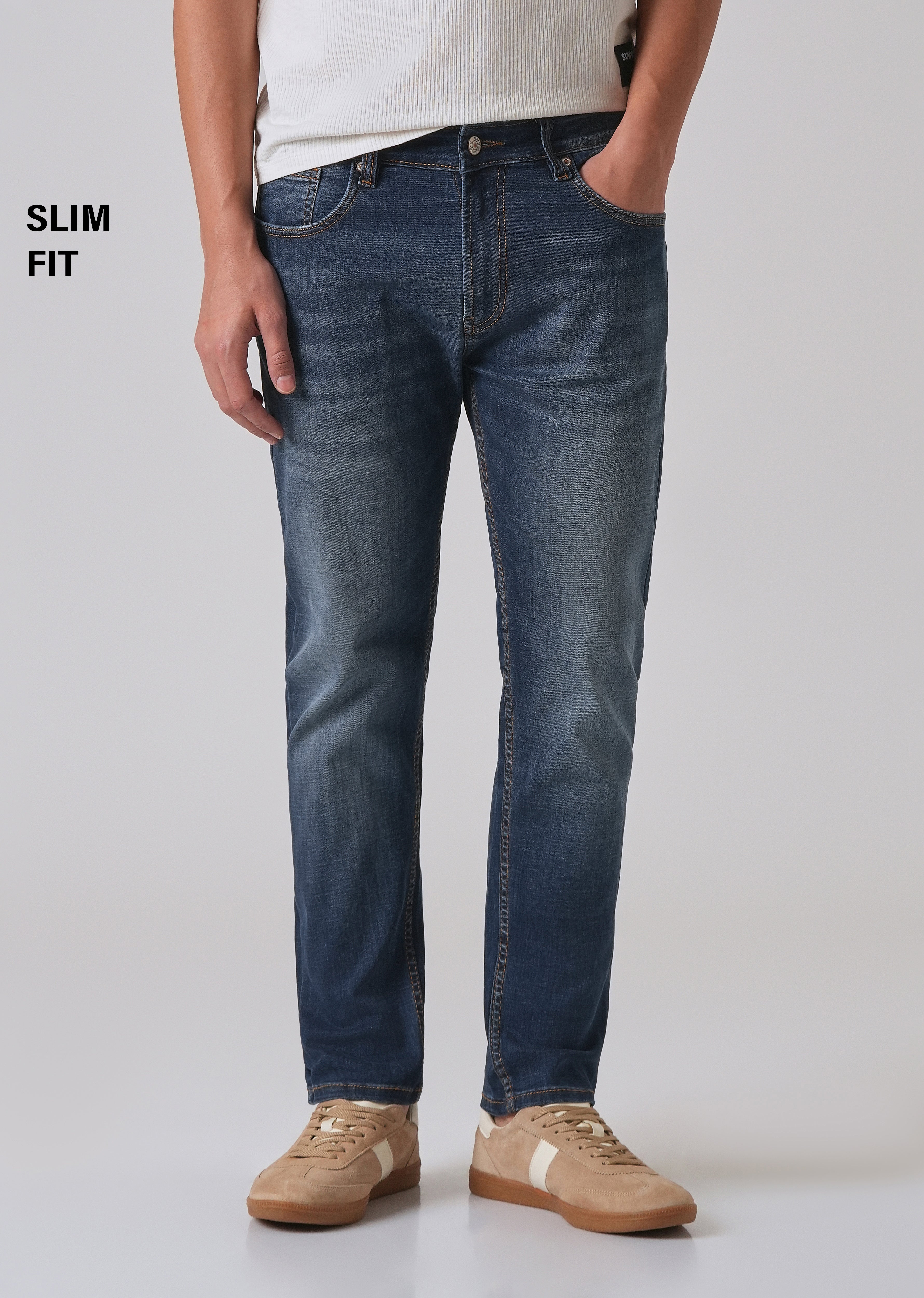 Grunge Blue Slim fit Jeans