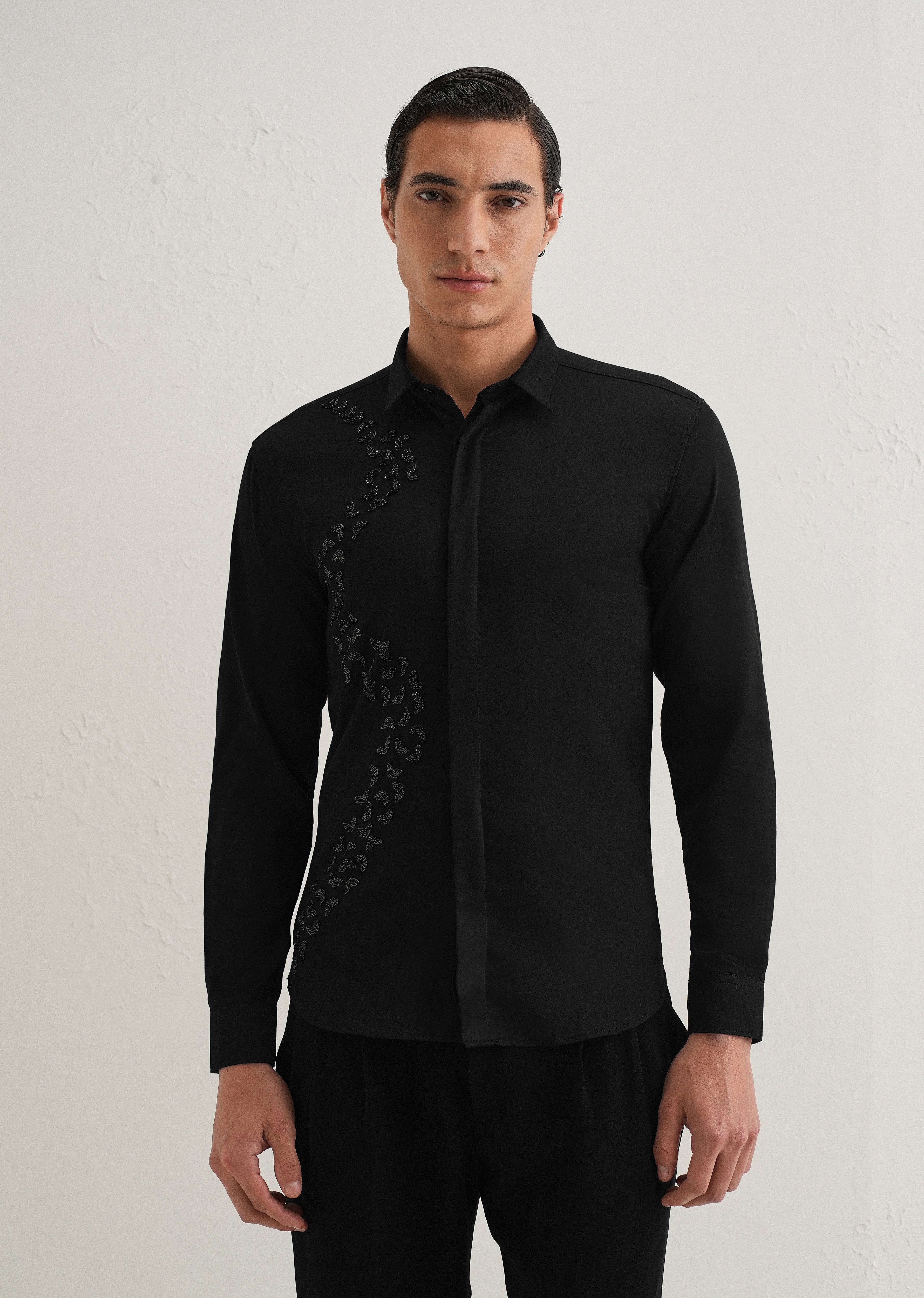 Handcrafted Black Designer Shirt