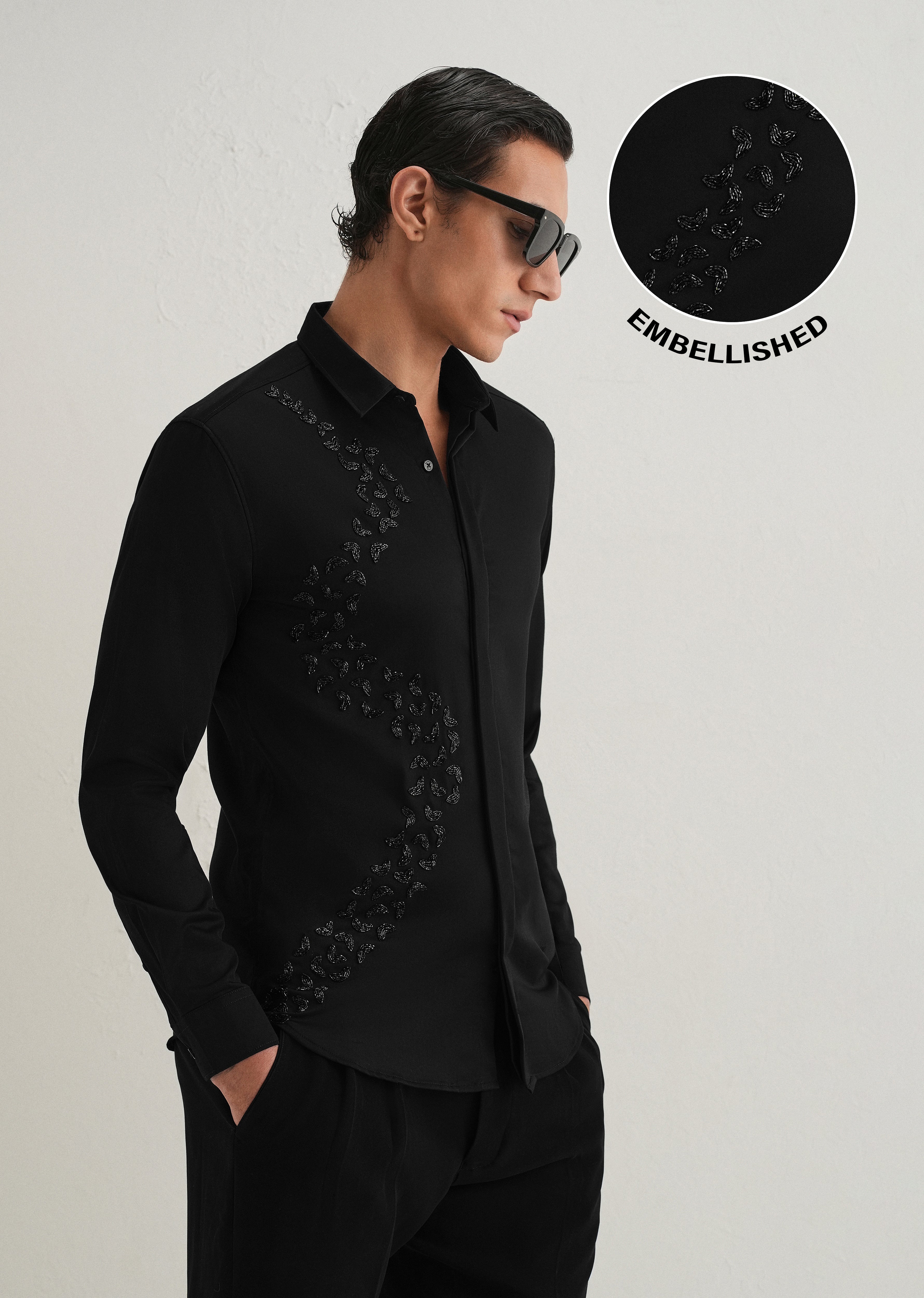 Handcrafted Black Designer Shirt