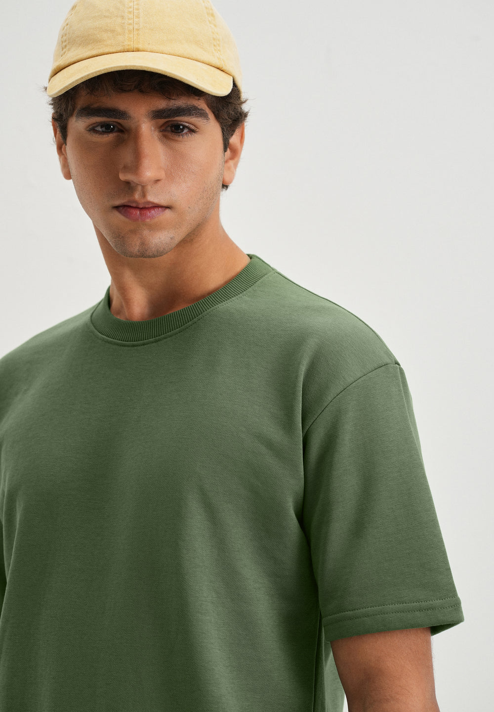 Hunter Green Plain Oversized Basic T-shirt