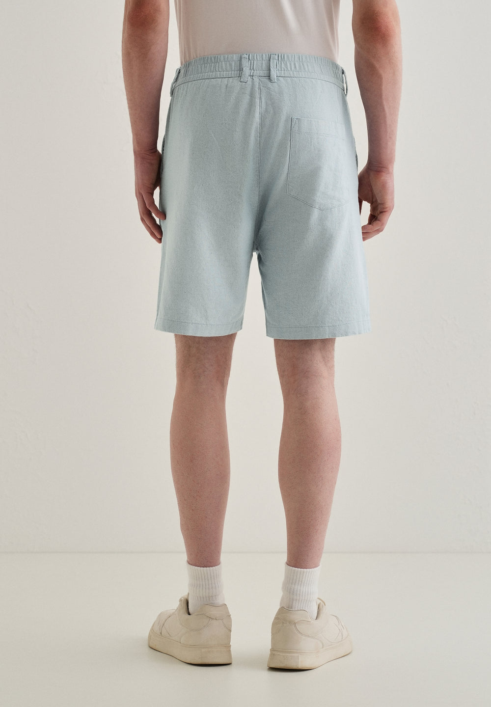Ice Blue Linen Shorts