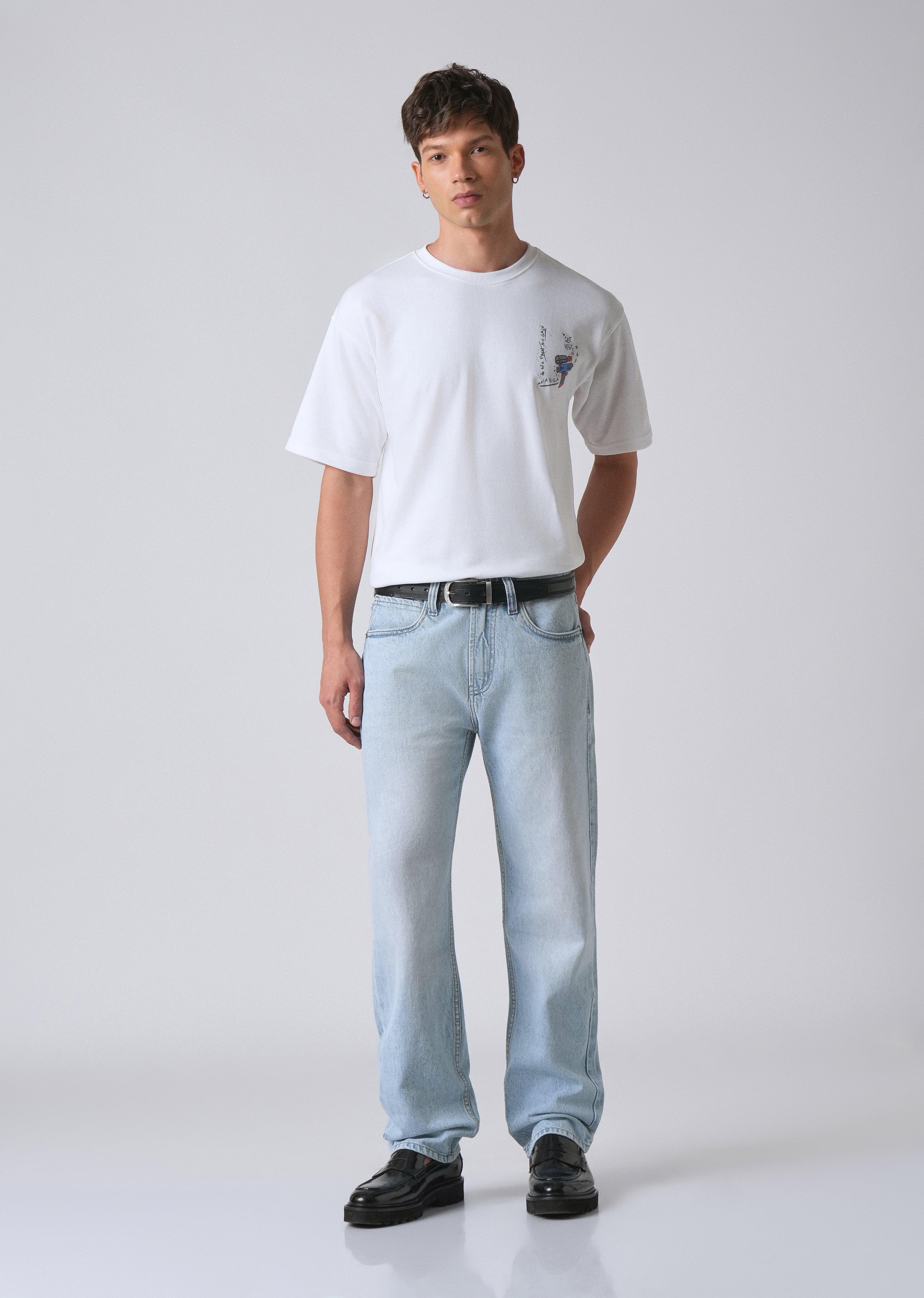 Ice Blue Straight Fit Denim