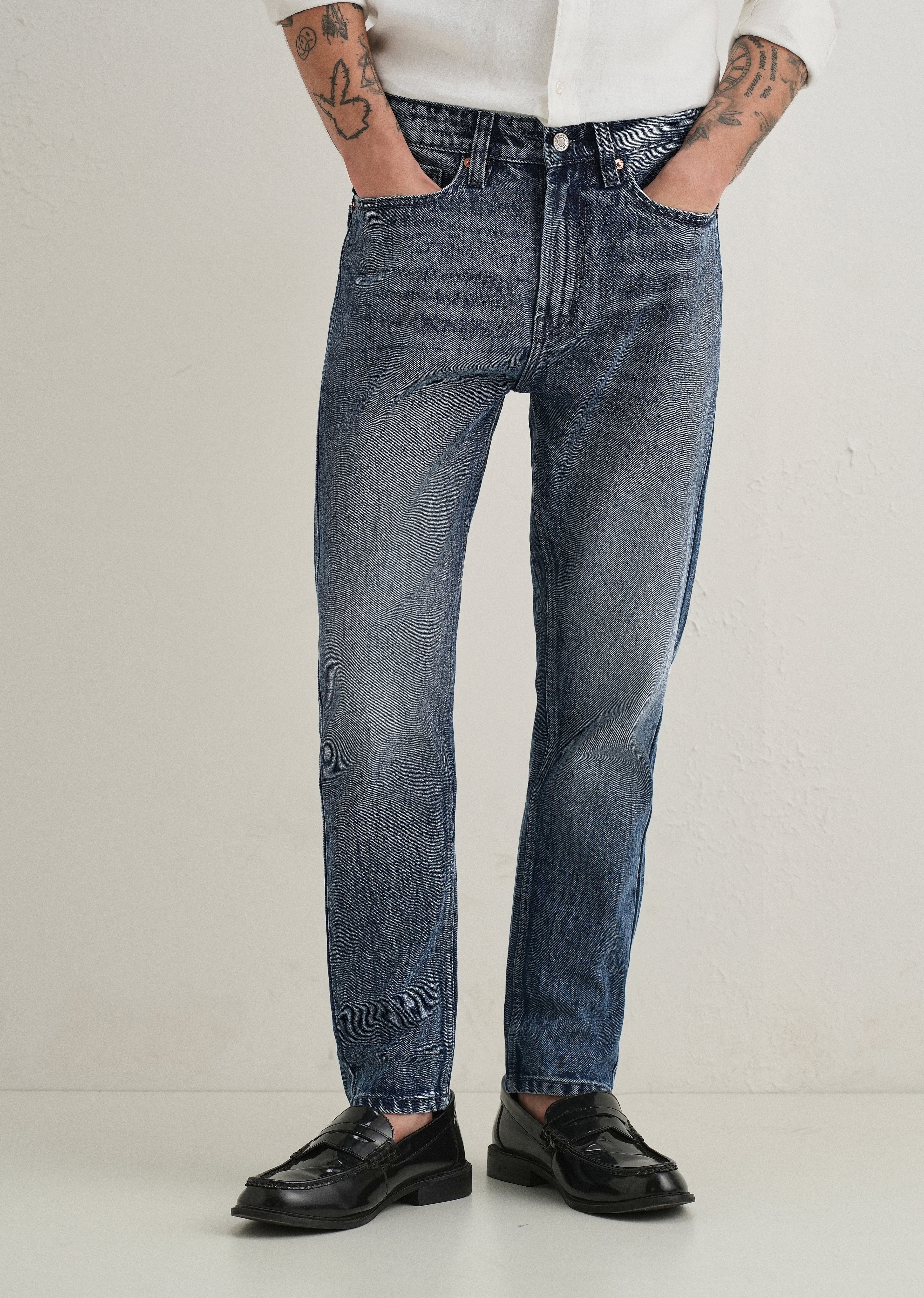 Ice Dark Blue Straight Fit Jeans