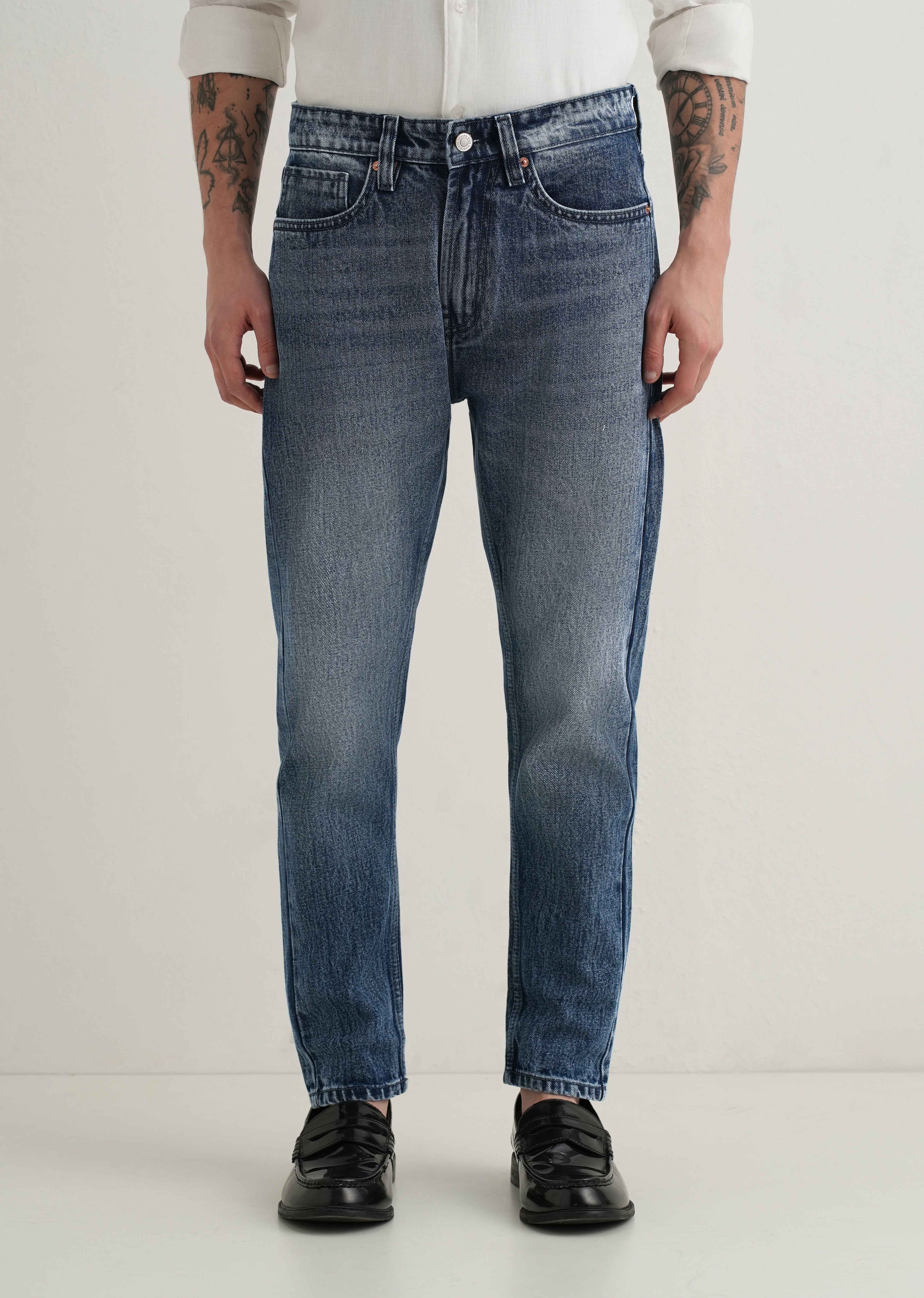 Ice Dark Blue Straight Fit Jeans