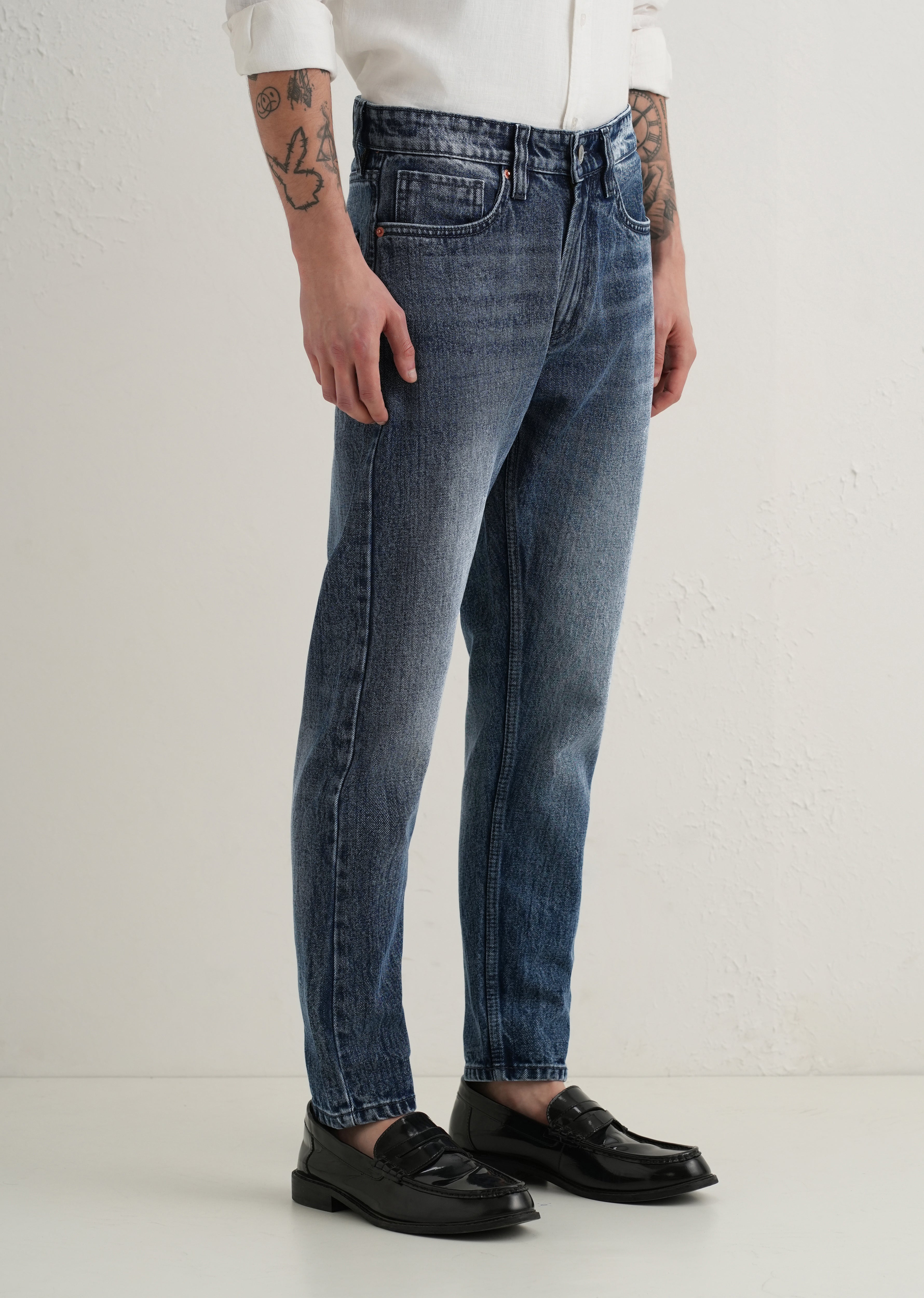 Ice Dark Blue Straight Fit Jeans
