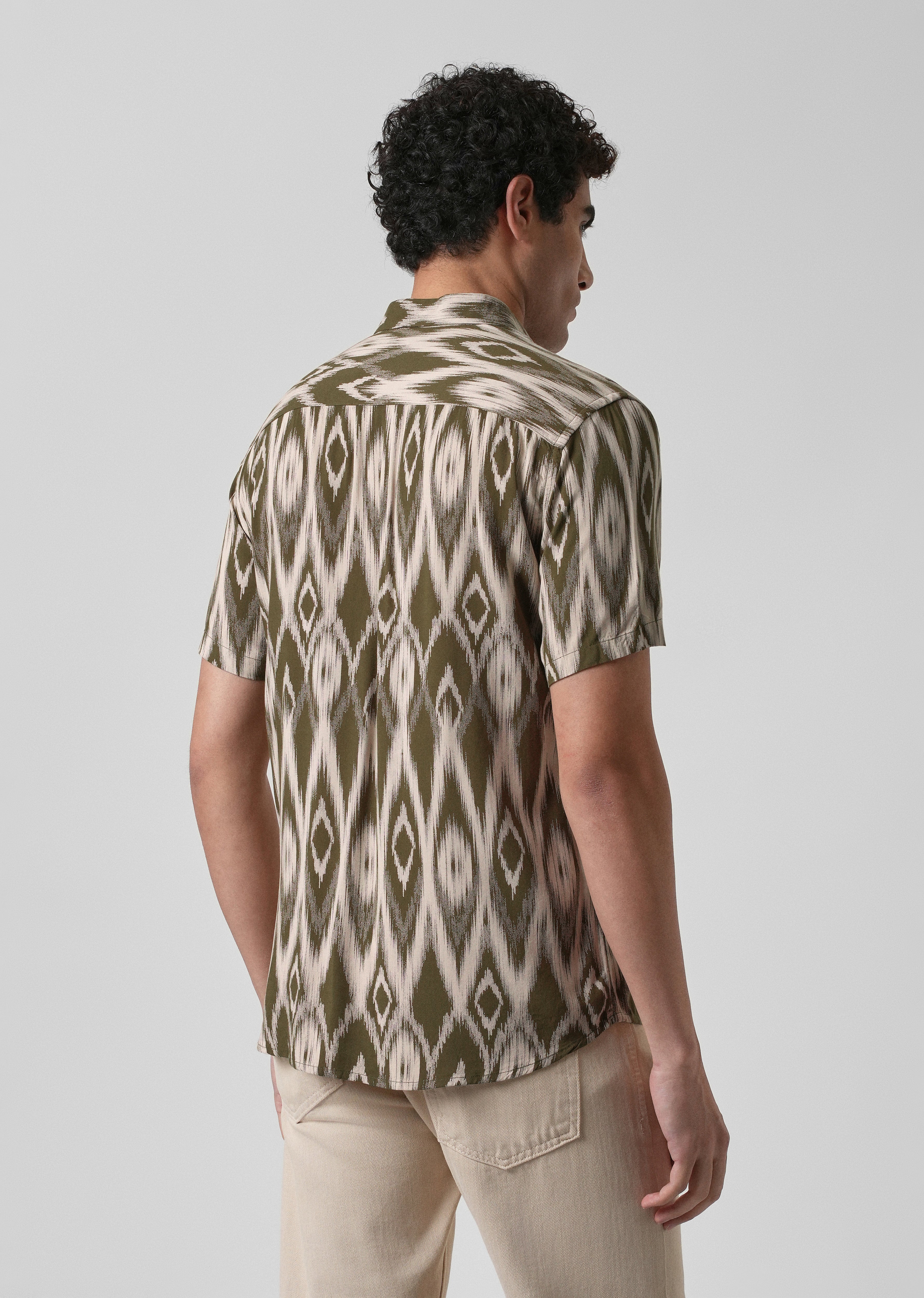 Ikat Olive Feather shirt