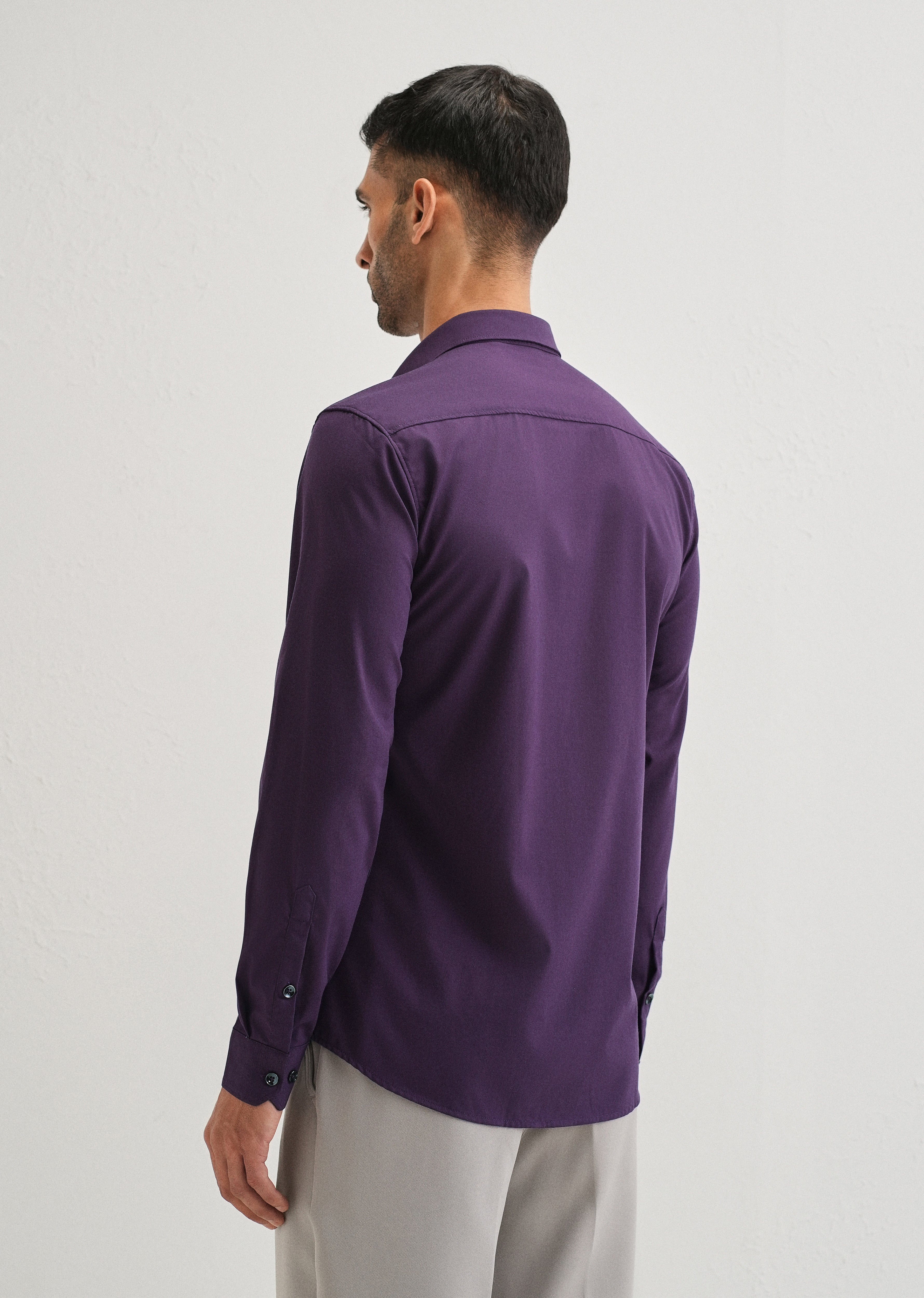 Imperial Purple Plain Wrinkle Free Shirt