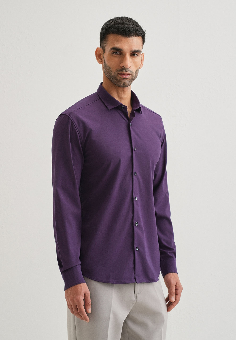 Imperial Purple Plain Wrinkle Free Shirt