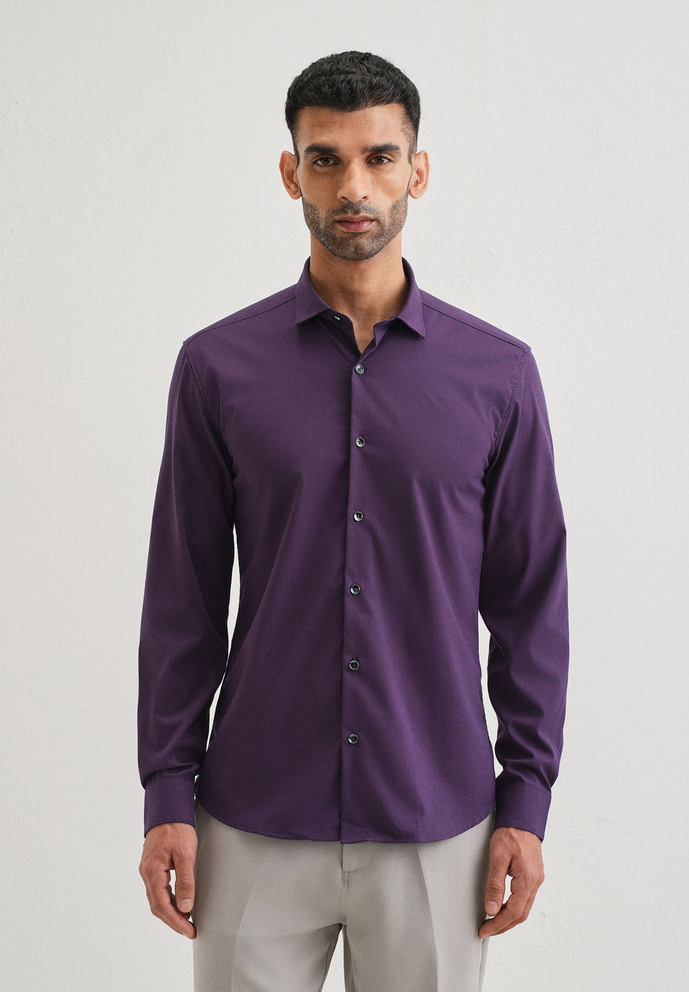 Imperial Purple Plain Wrinkle Free Shirt
