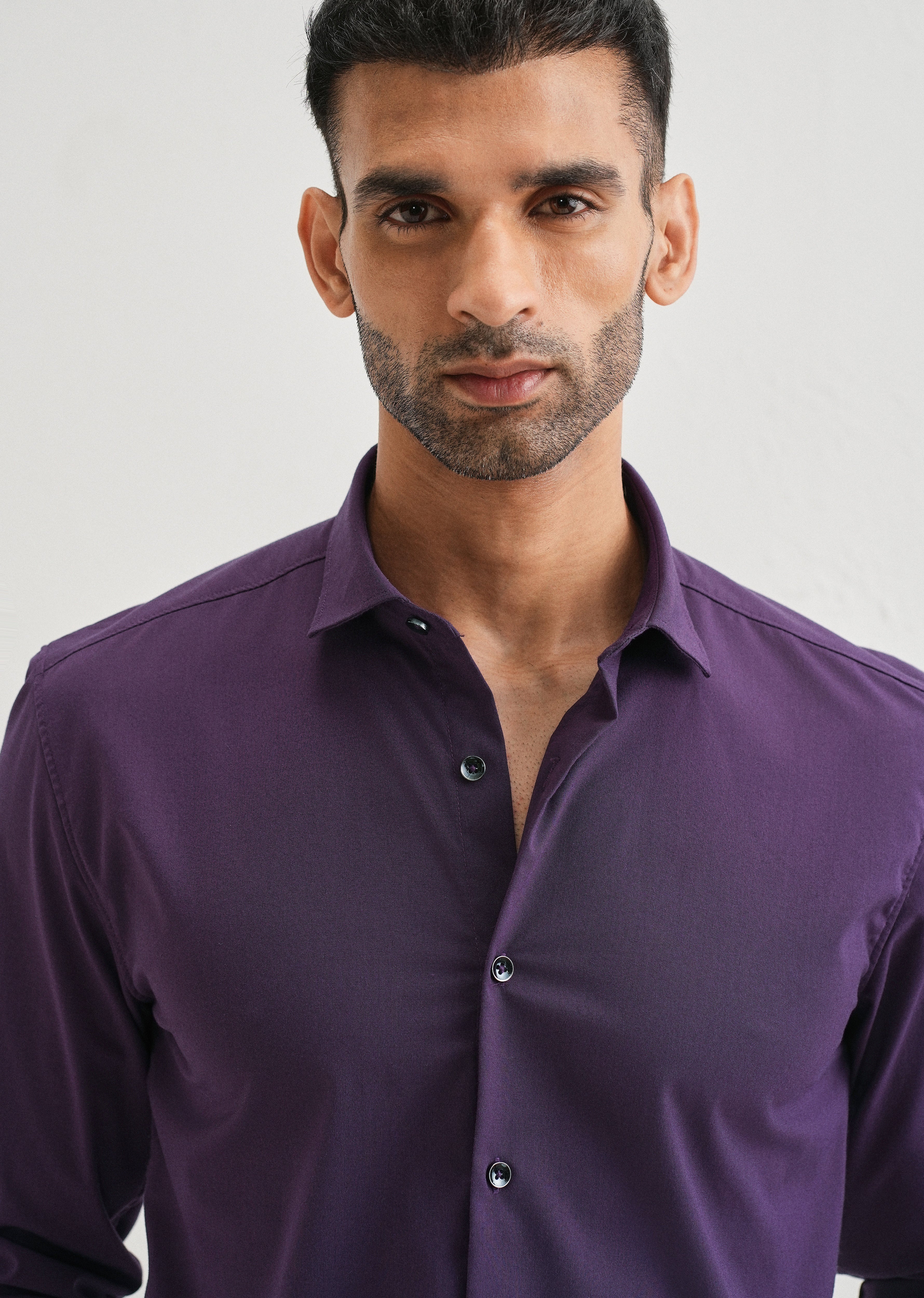 Imperial Purple Plain Wrinkle Free Shirt