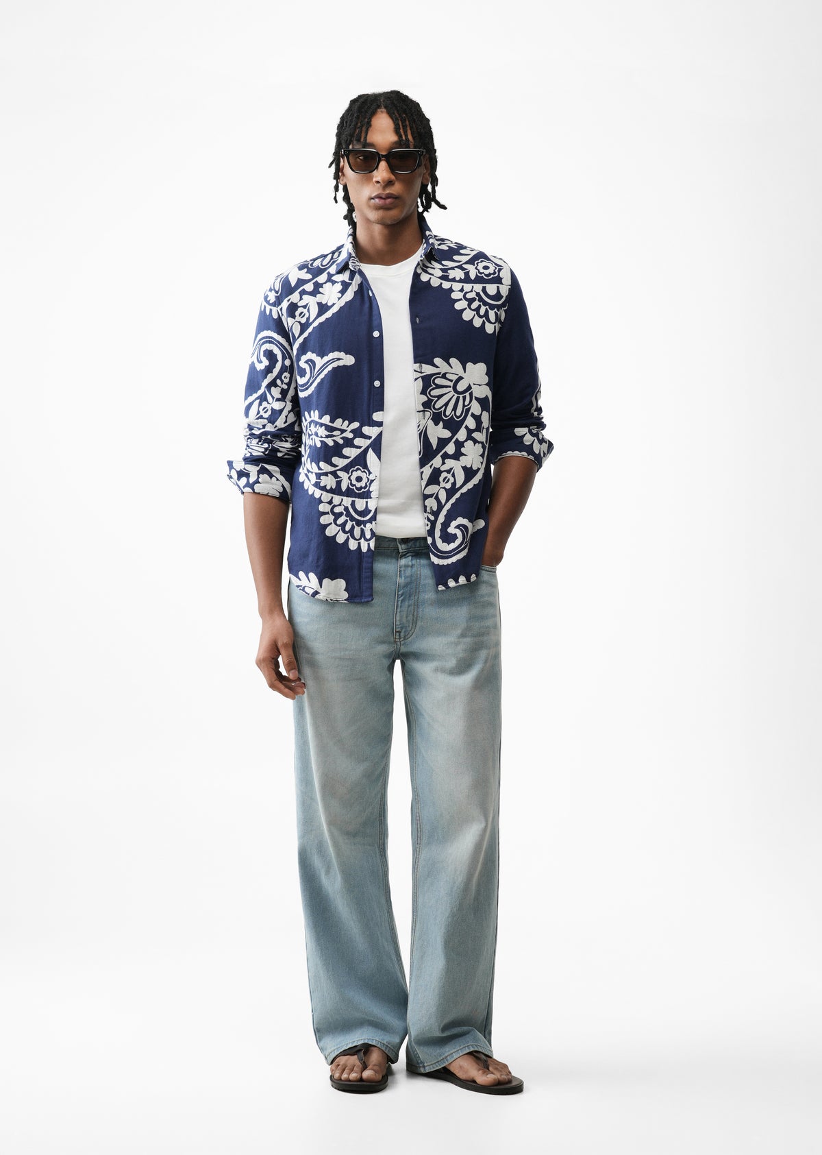 Indigo Pattern Paisley Shirt