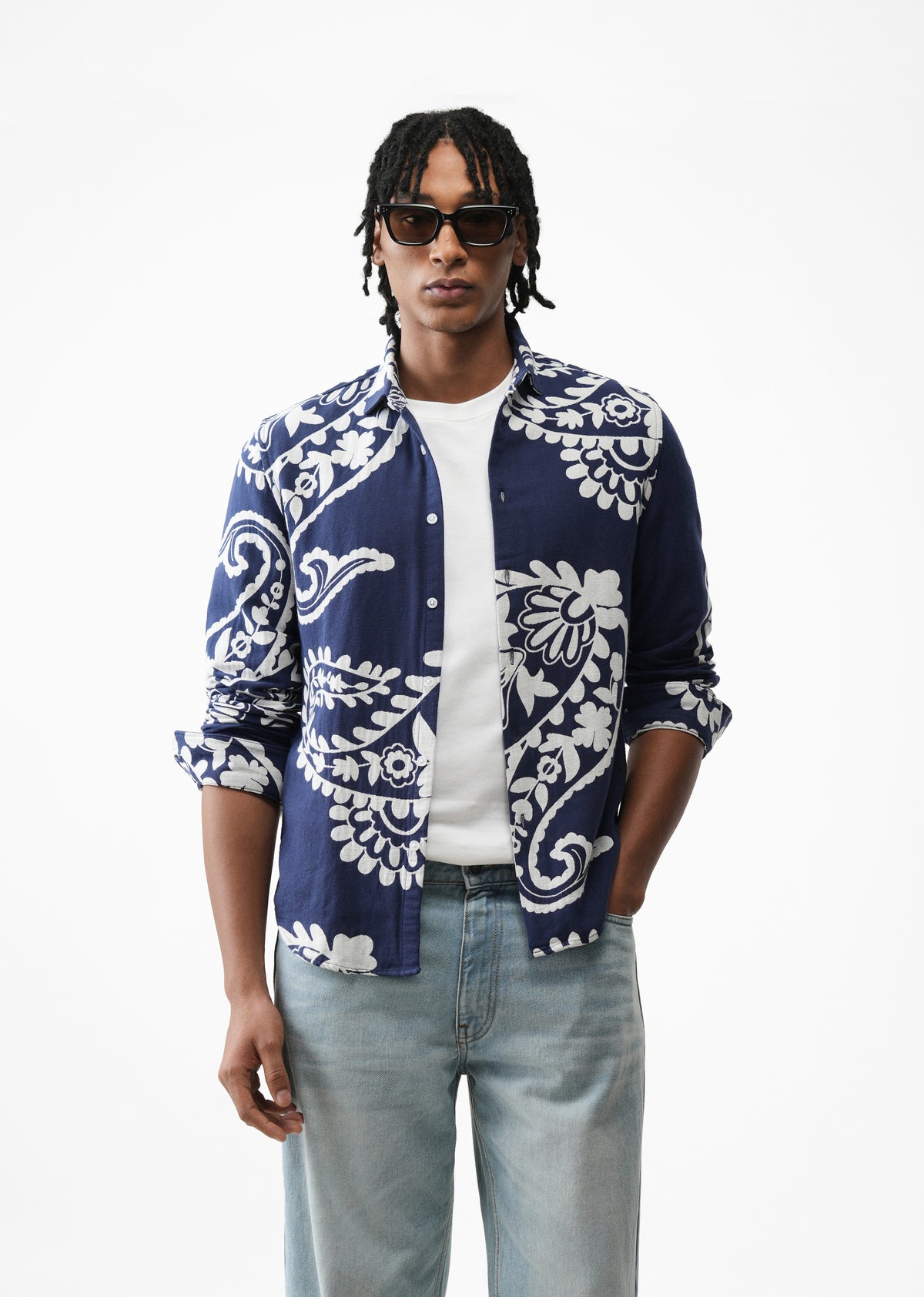 Indigo Pattern Paisley Shirt