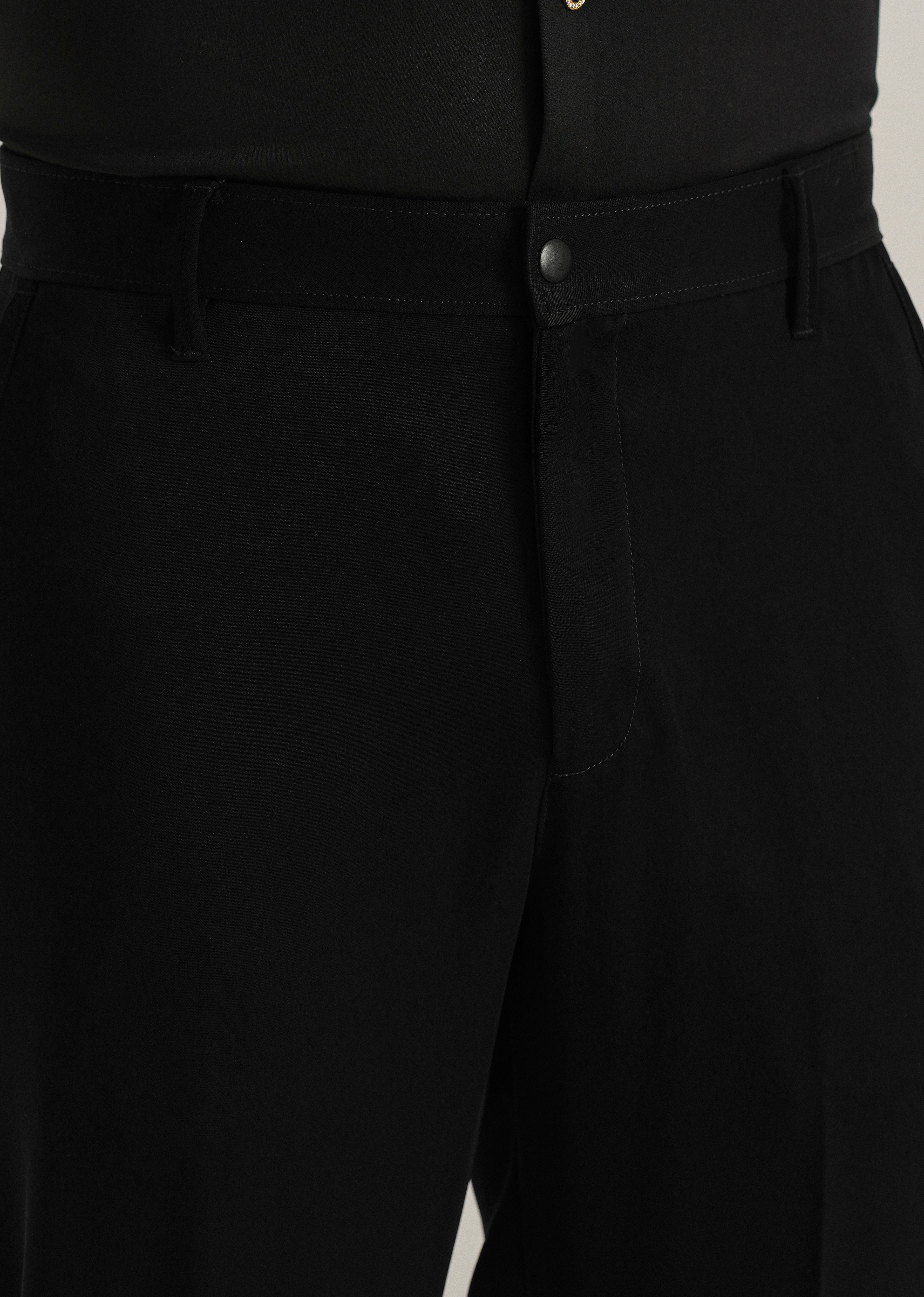 Ink Black Plain Slim Fit Trouser