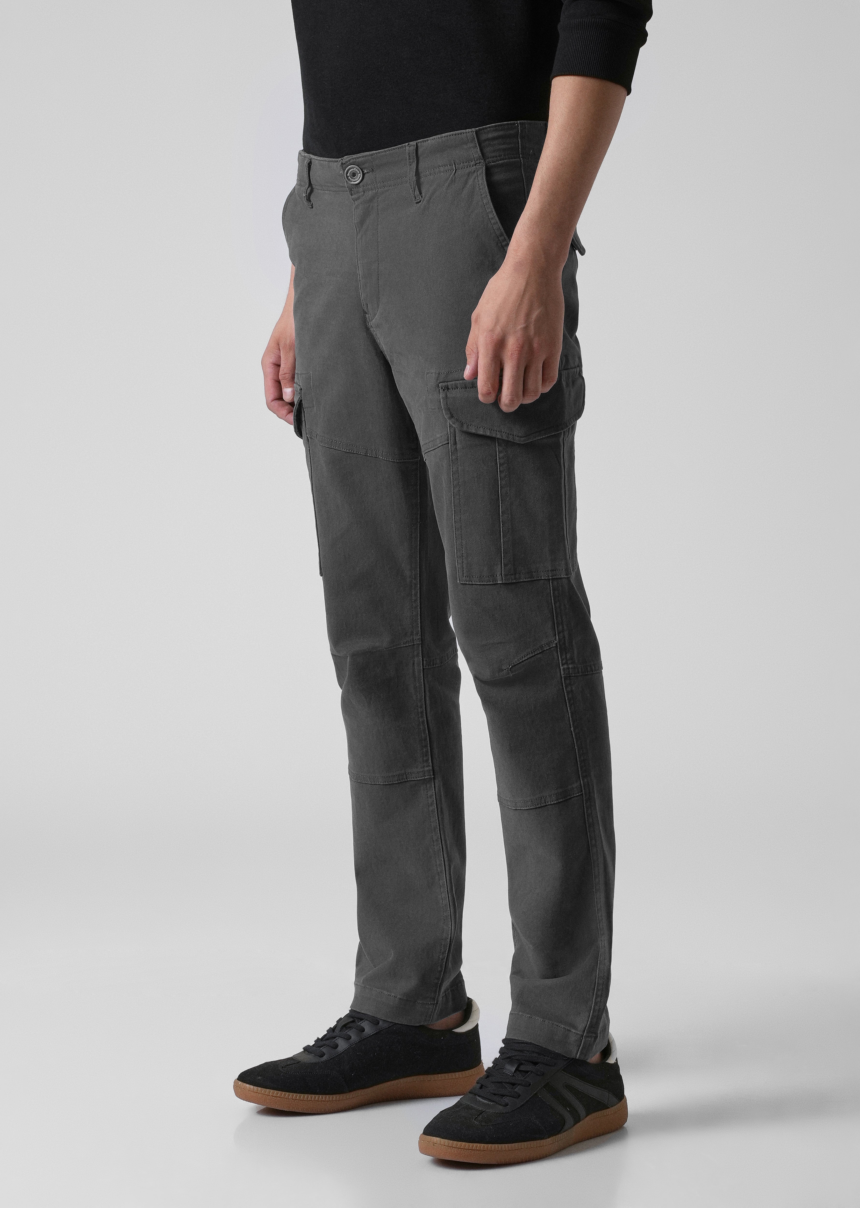 Iron Grey Regular Fit Cargo Pant