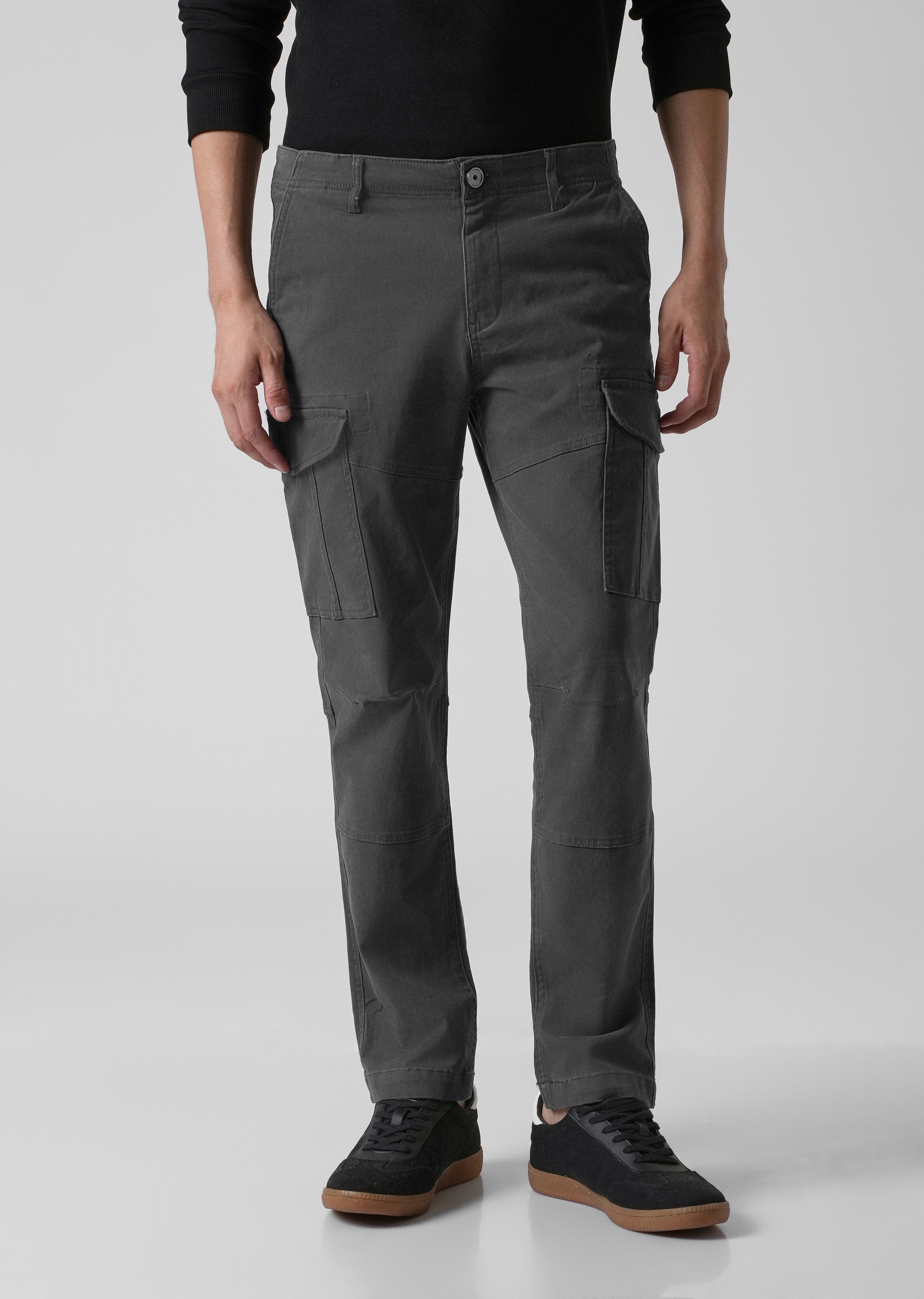 Iron Grey Regular Fit Cargo Pant