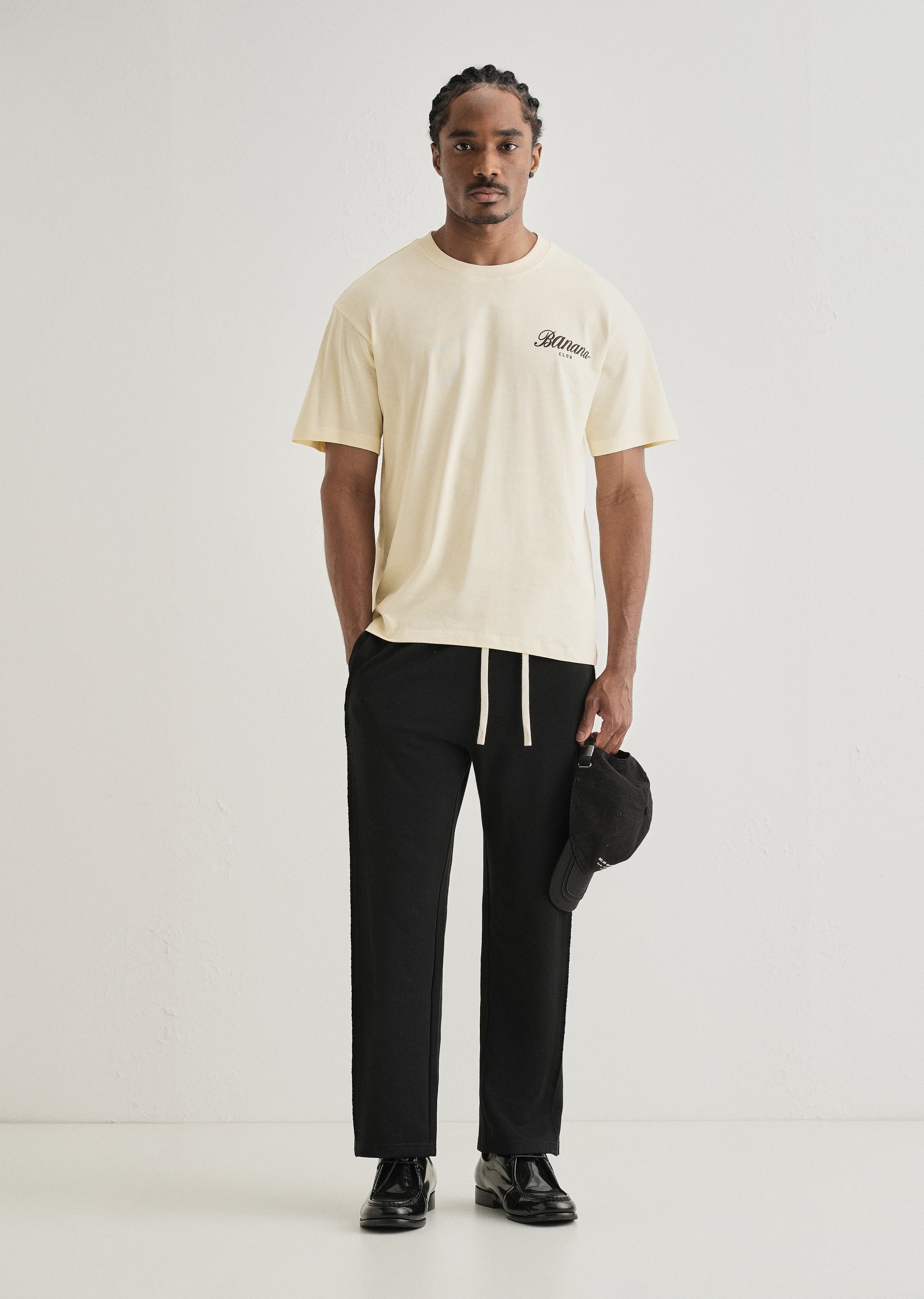 Ivory Embossed Printed Oversized T-shirt