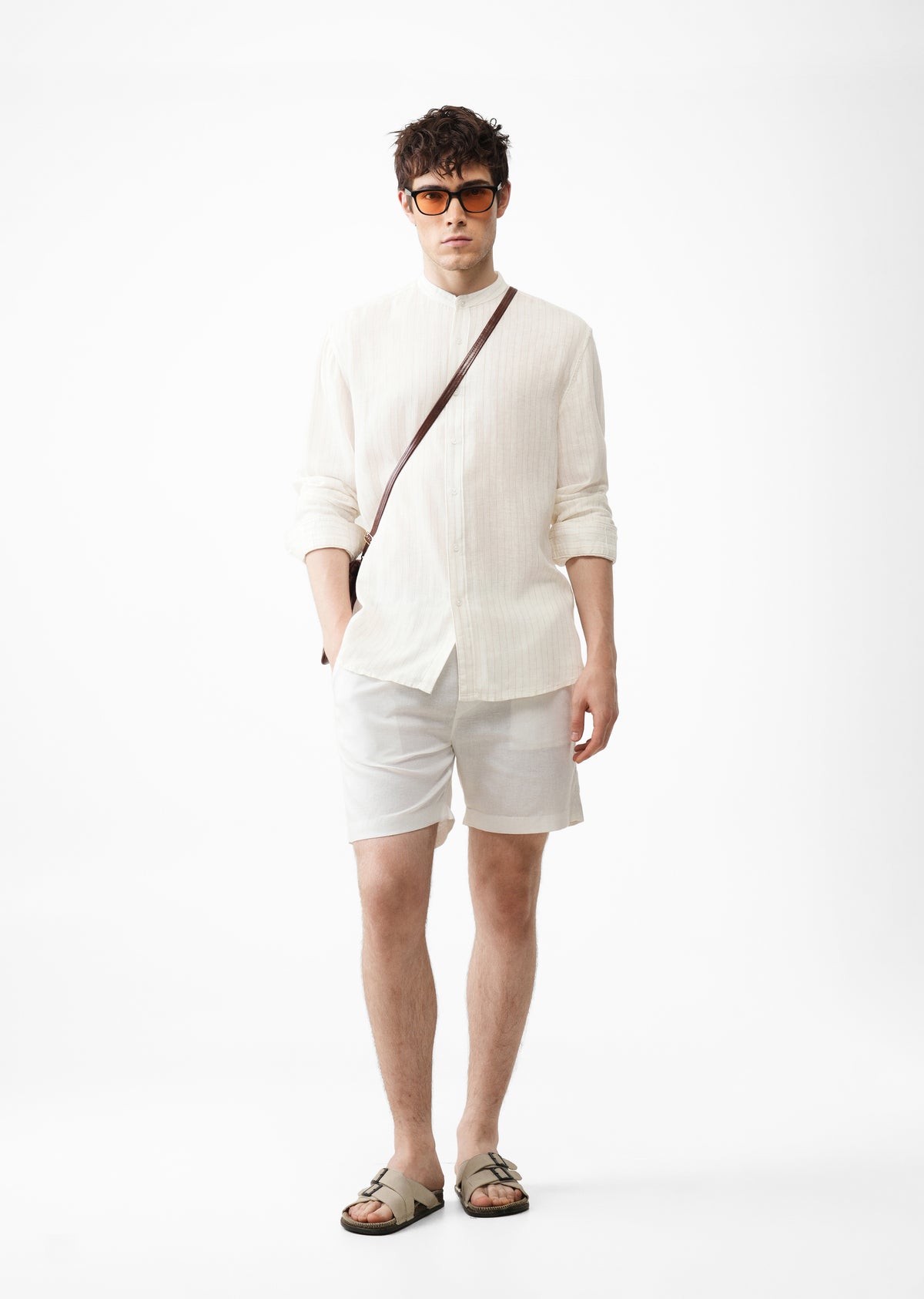 Ivory Lyocell Cotton Pinstripe Shirt