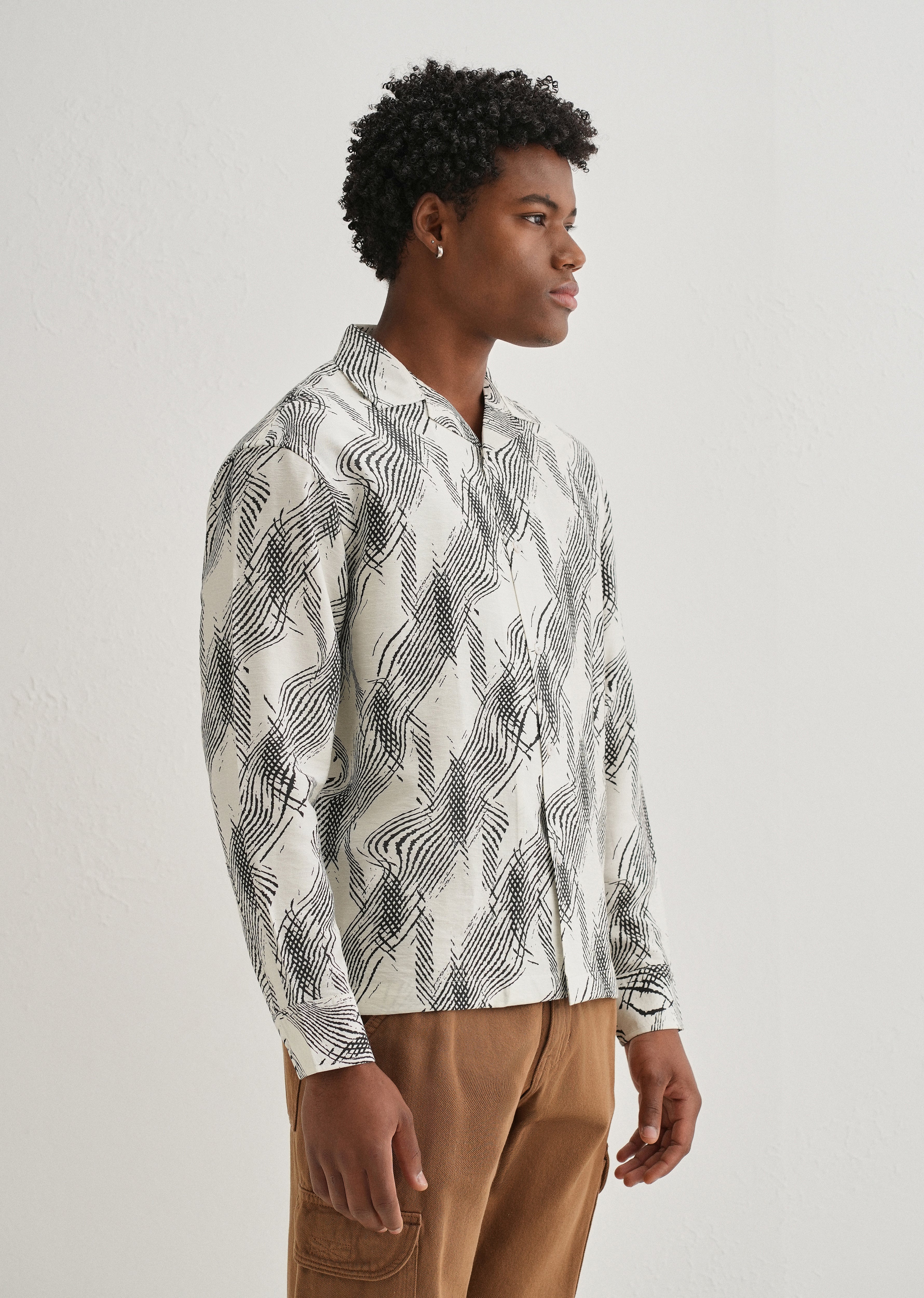 Ivory Modern Sketch Printed Shirt