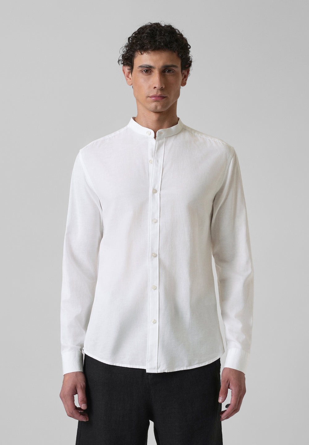 Ivory White Cotton Linen Shirt
