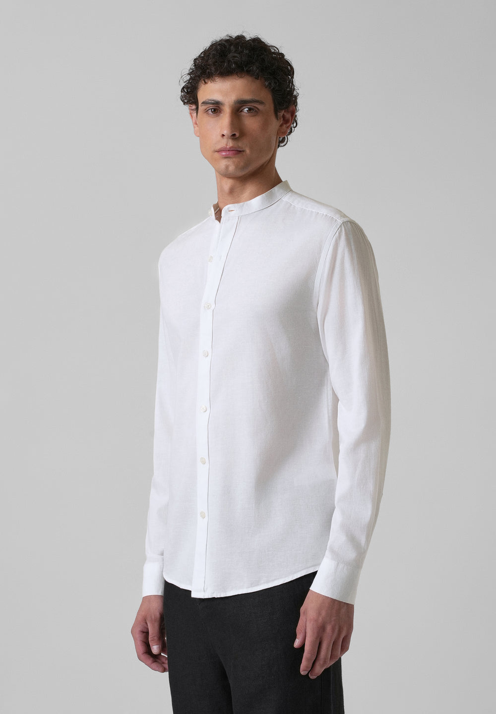 Ivory White Cotton Linen Shirt
