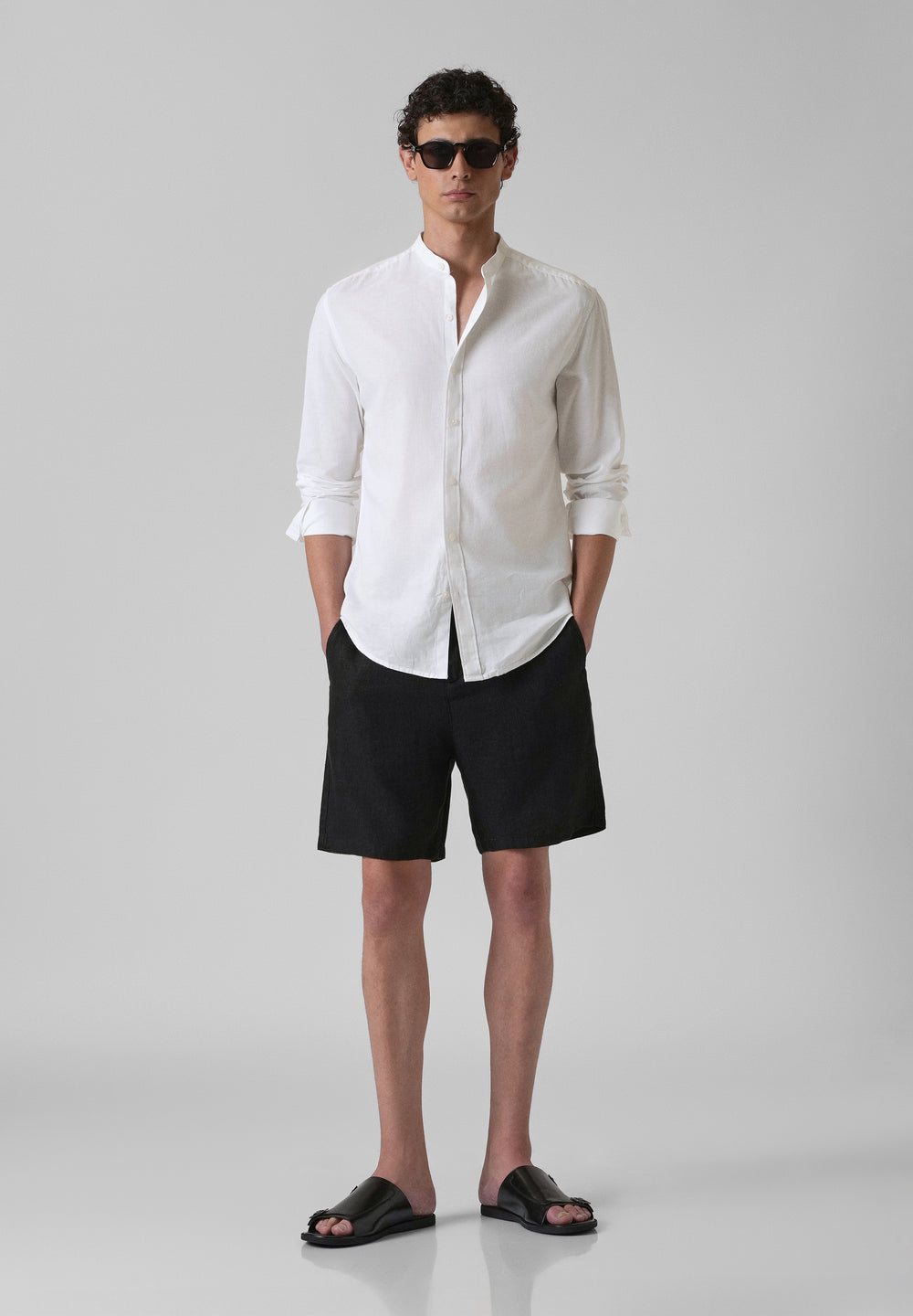 Ivory White Cotton Linen Shirt