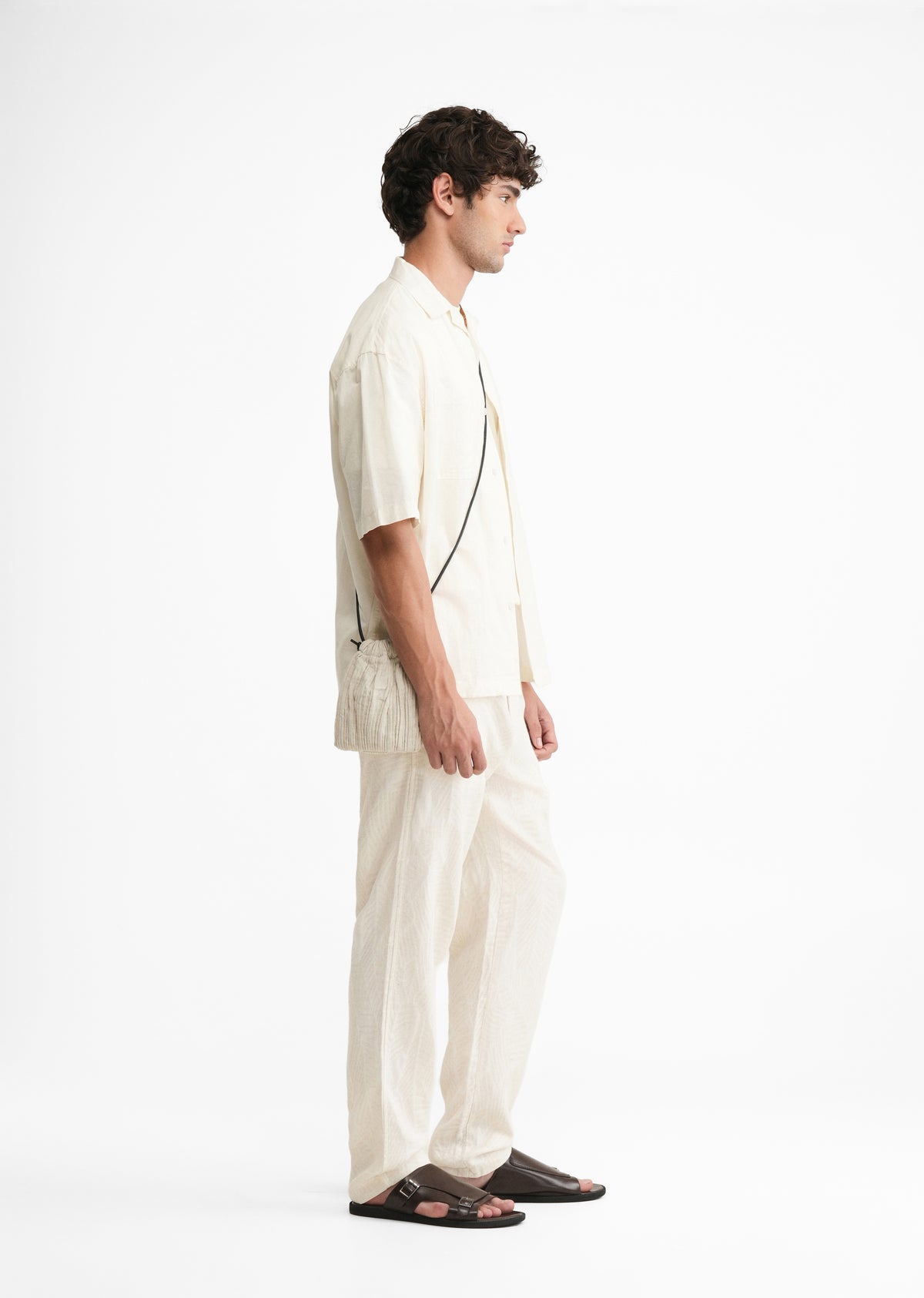 Ivory Tropical Jacquard Pant