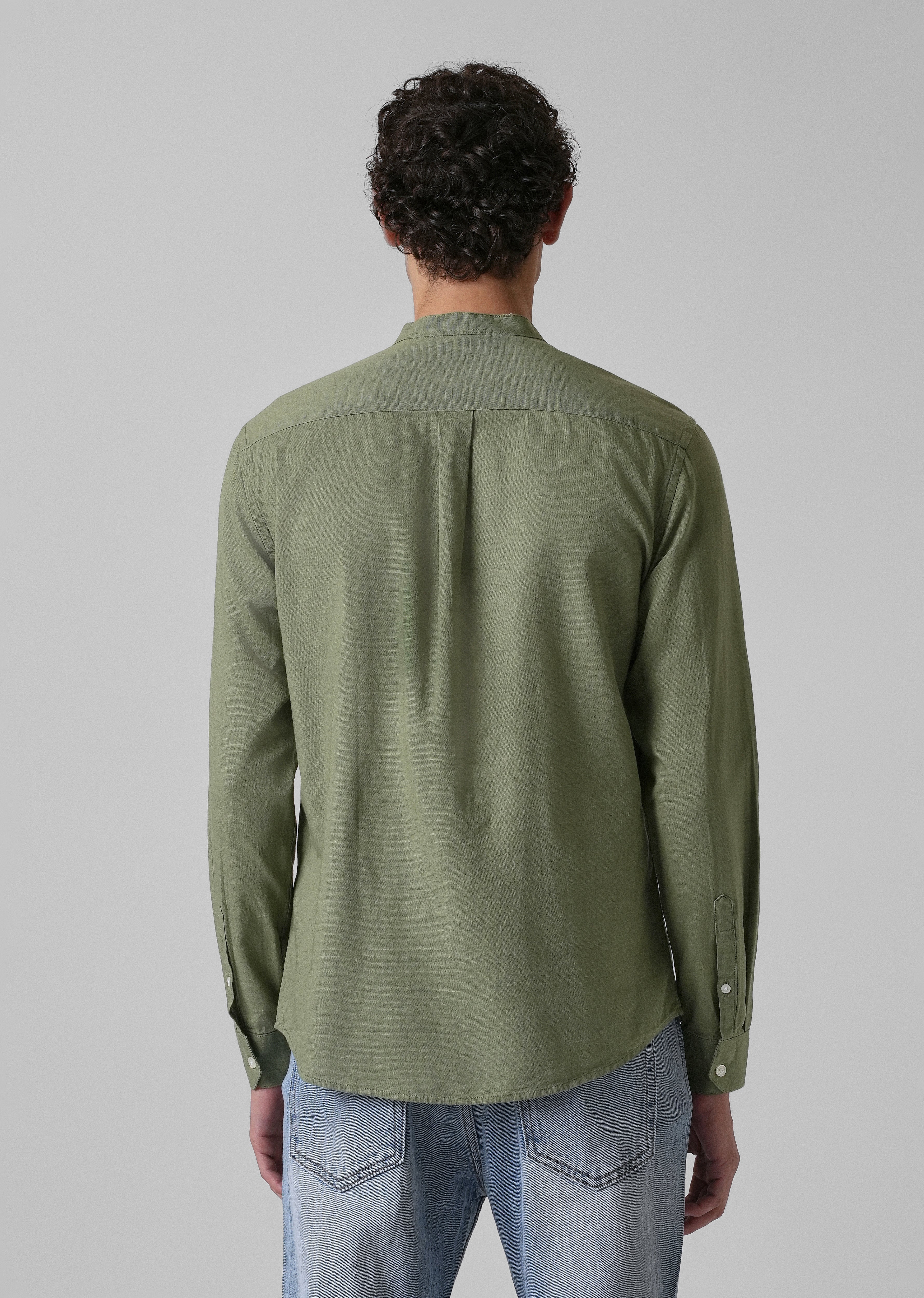 Kelly Green Cotton Linen Shirt
