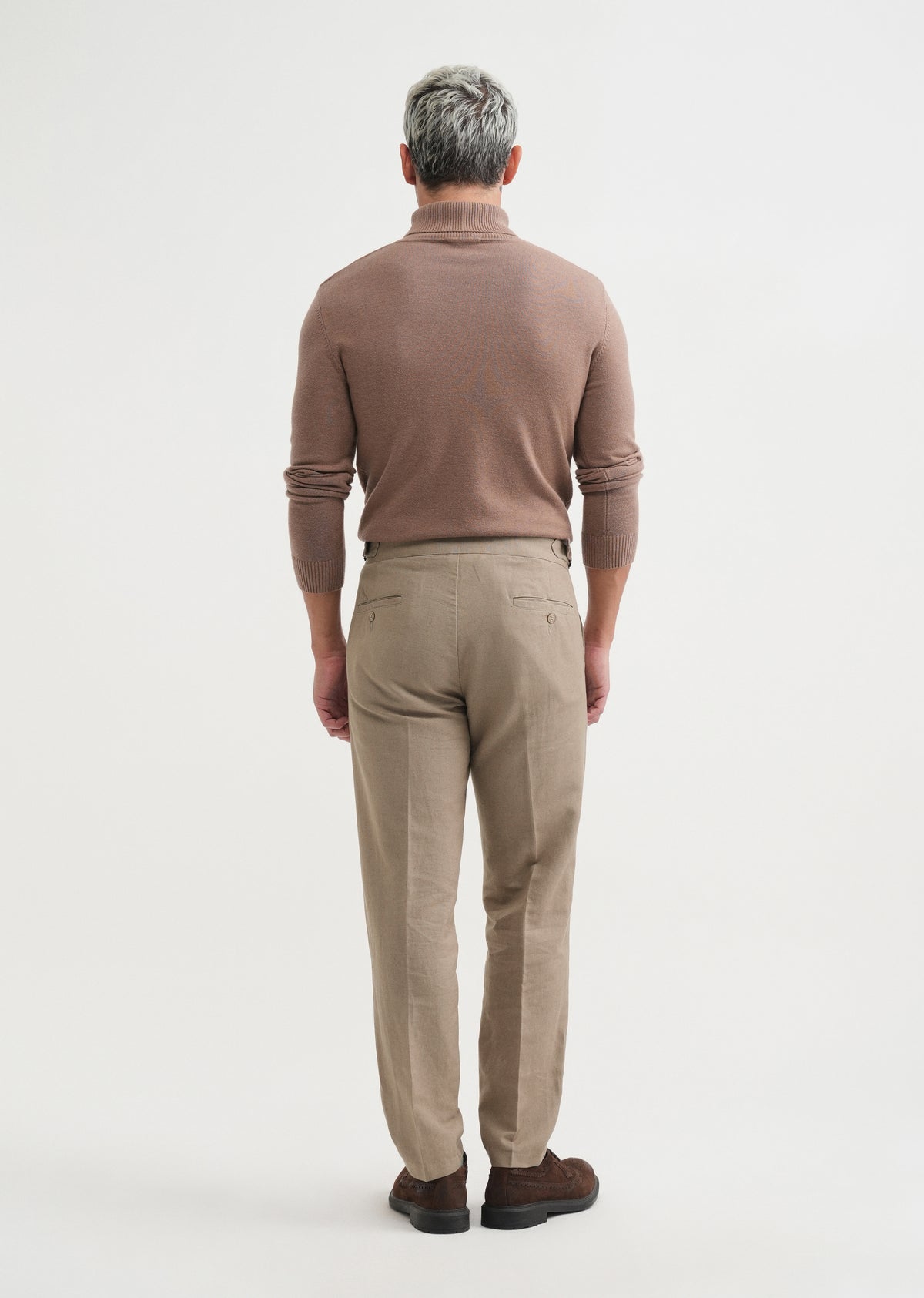 Khaki Cotton Linen Gurkha Pant