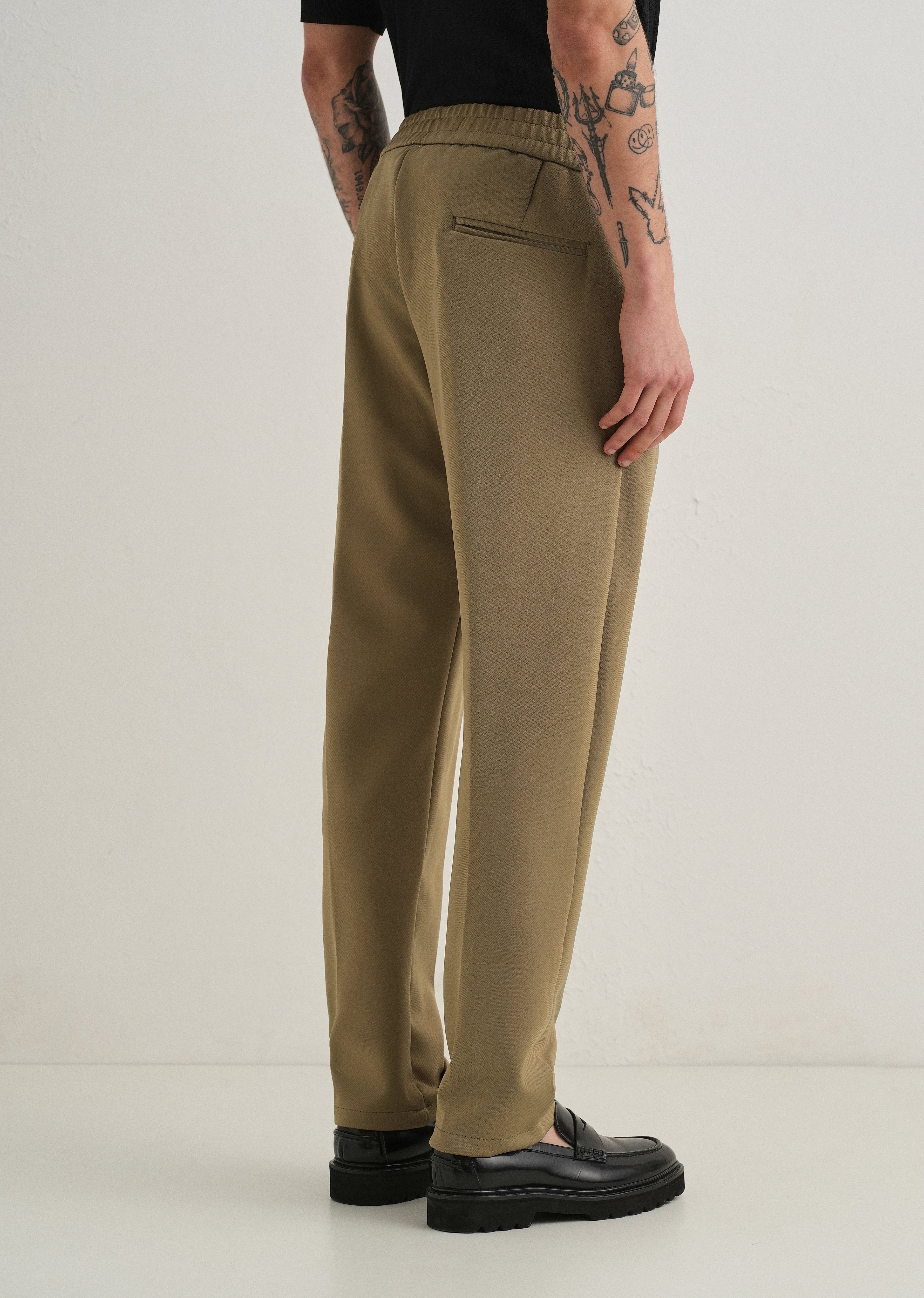 Khaki Drawstring Trousers