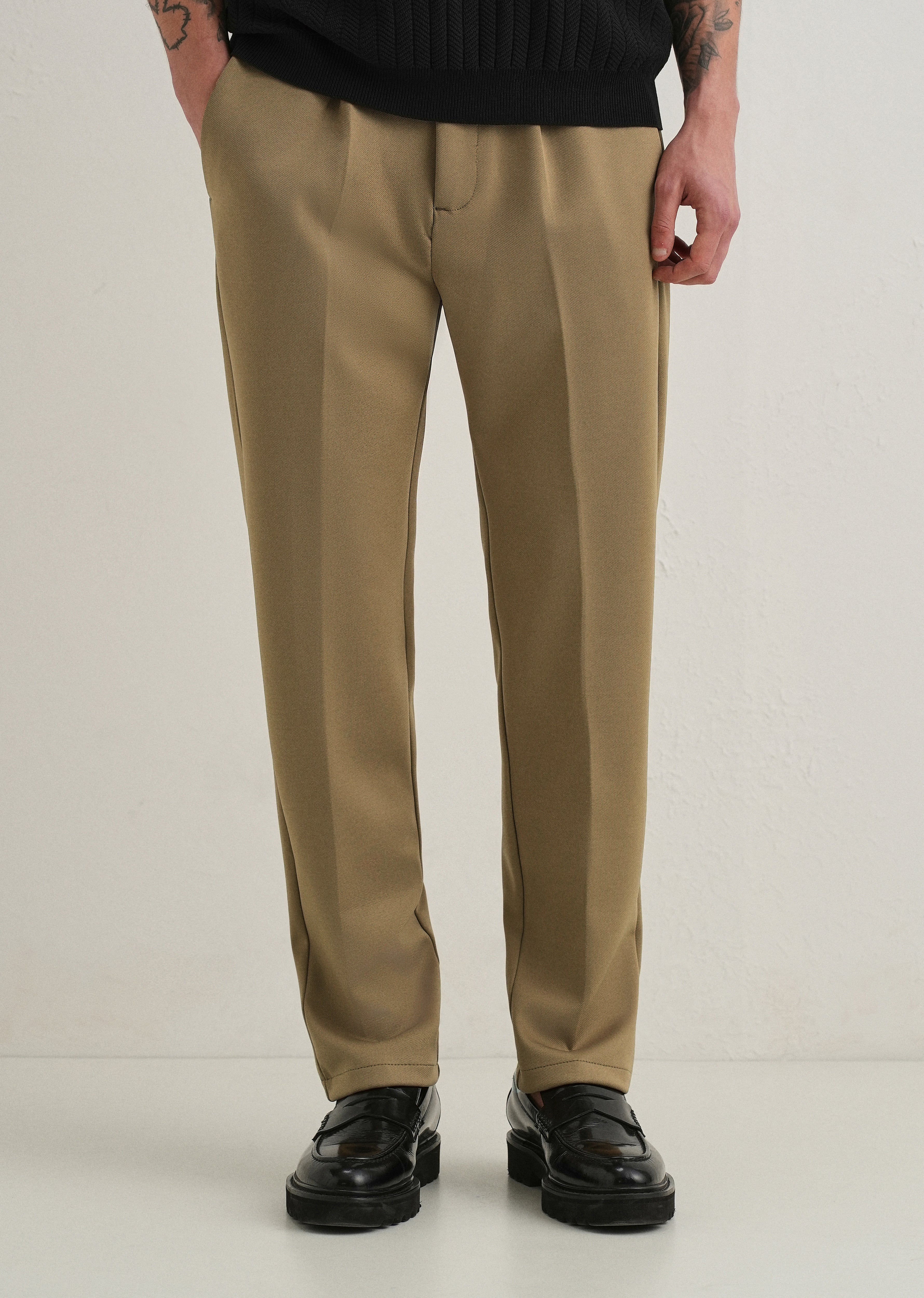 Khaki Drawstring Trousers