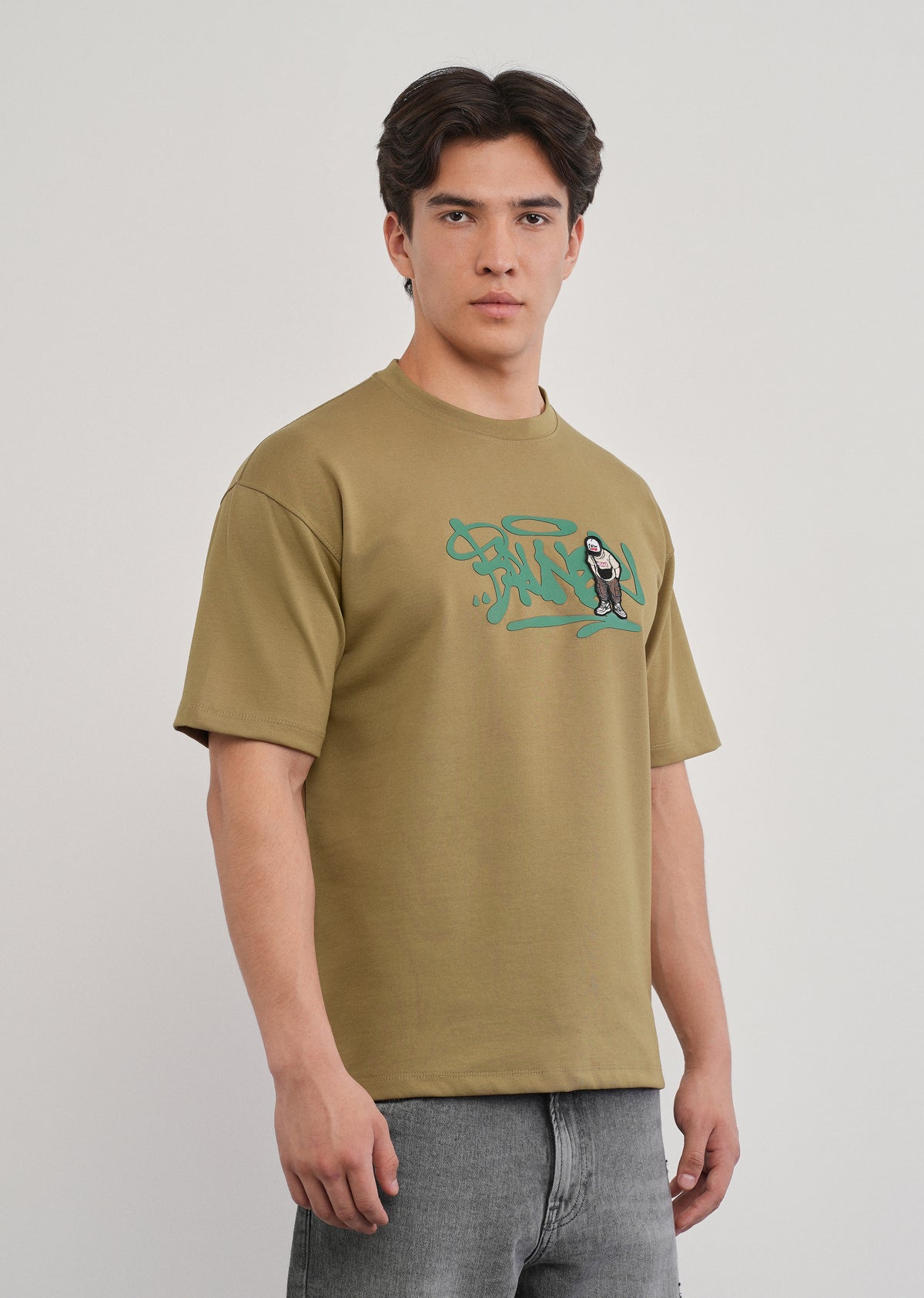 Khaki Rubber Print T-shirt