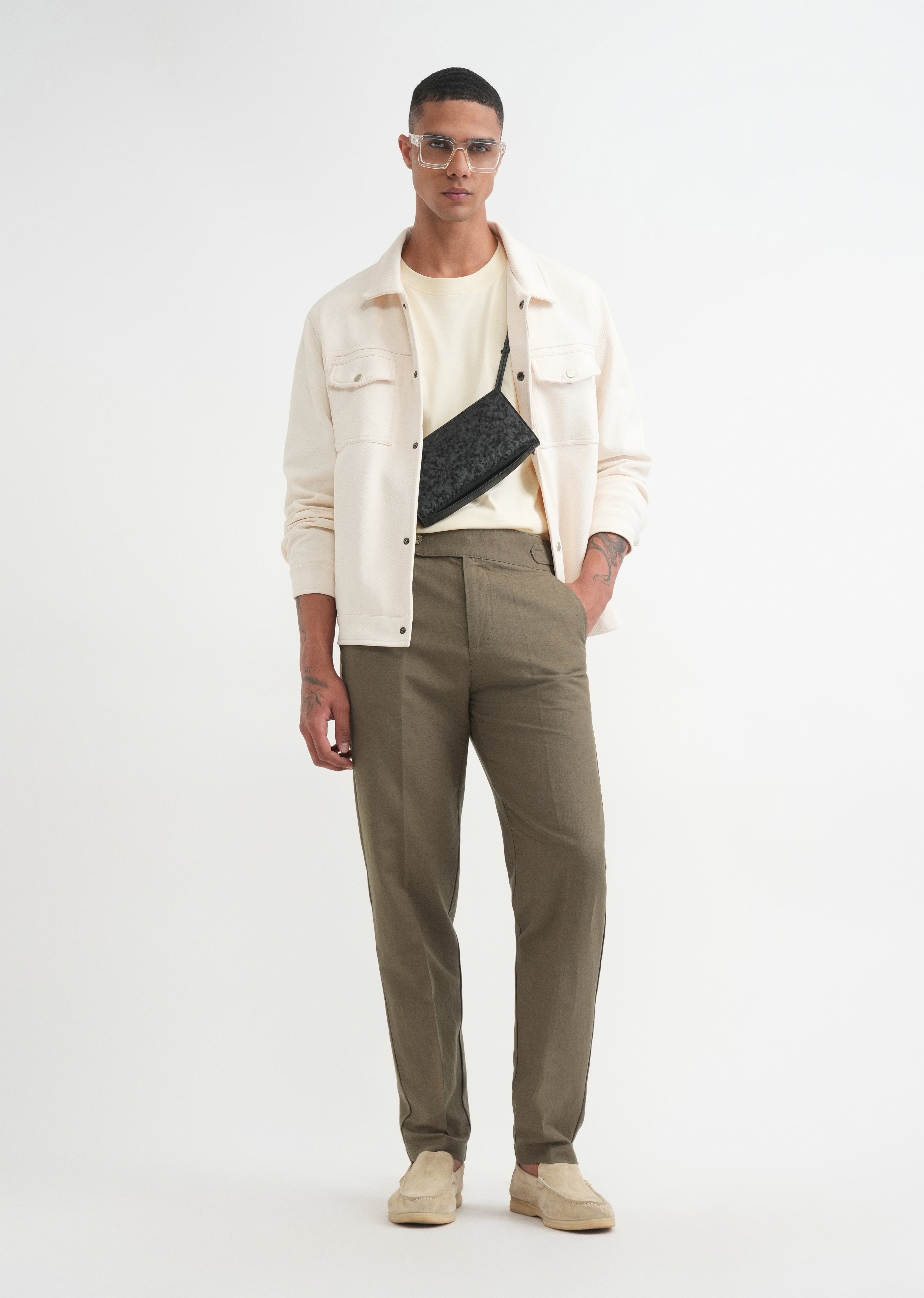 Khaki Olive Cotton Linen Gurkha Pant