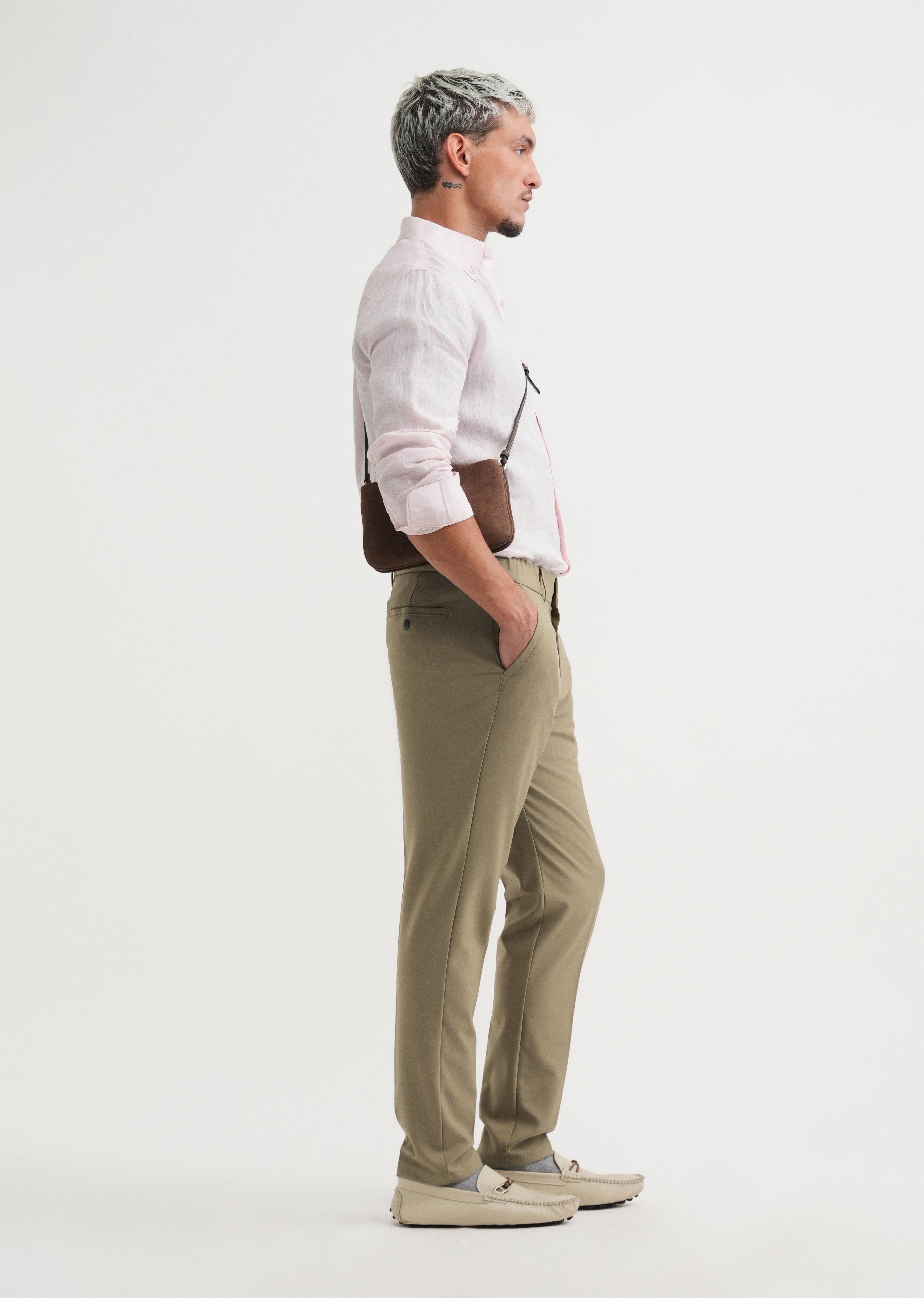 Khaki Semi-Elasticated Trouser
