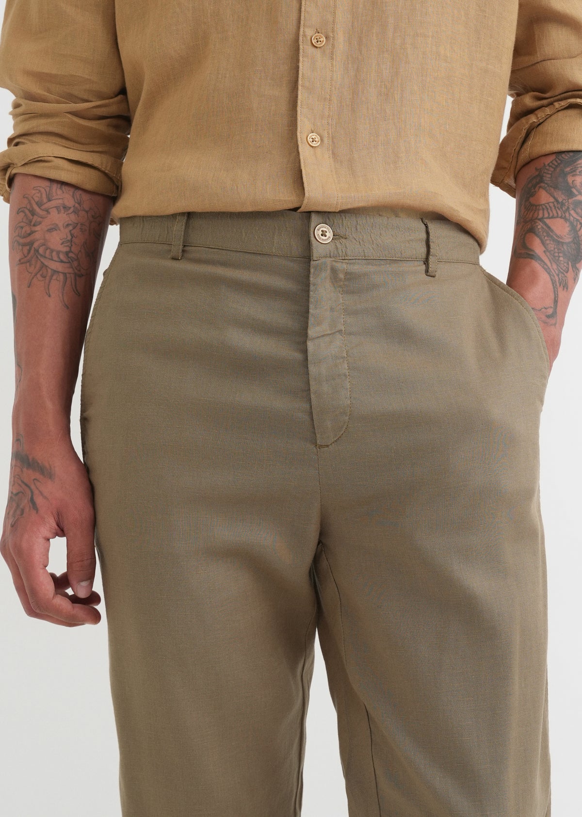 Khaki Semi-Elasticated Trouser
