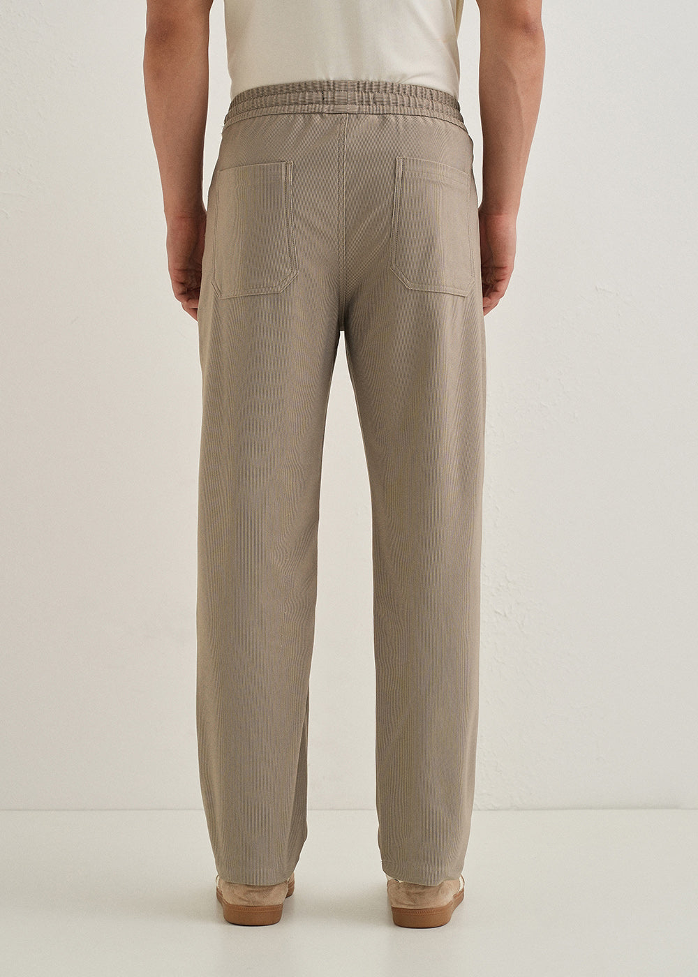 Khaki Straight Fit Corduroy Pants