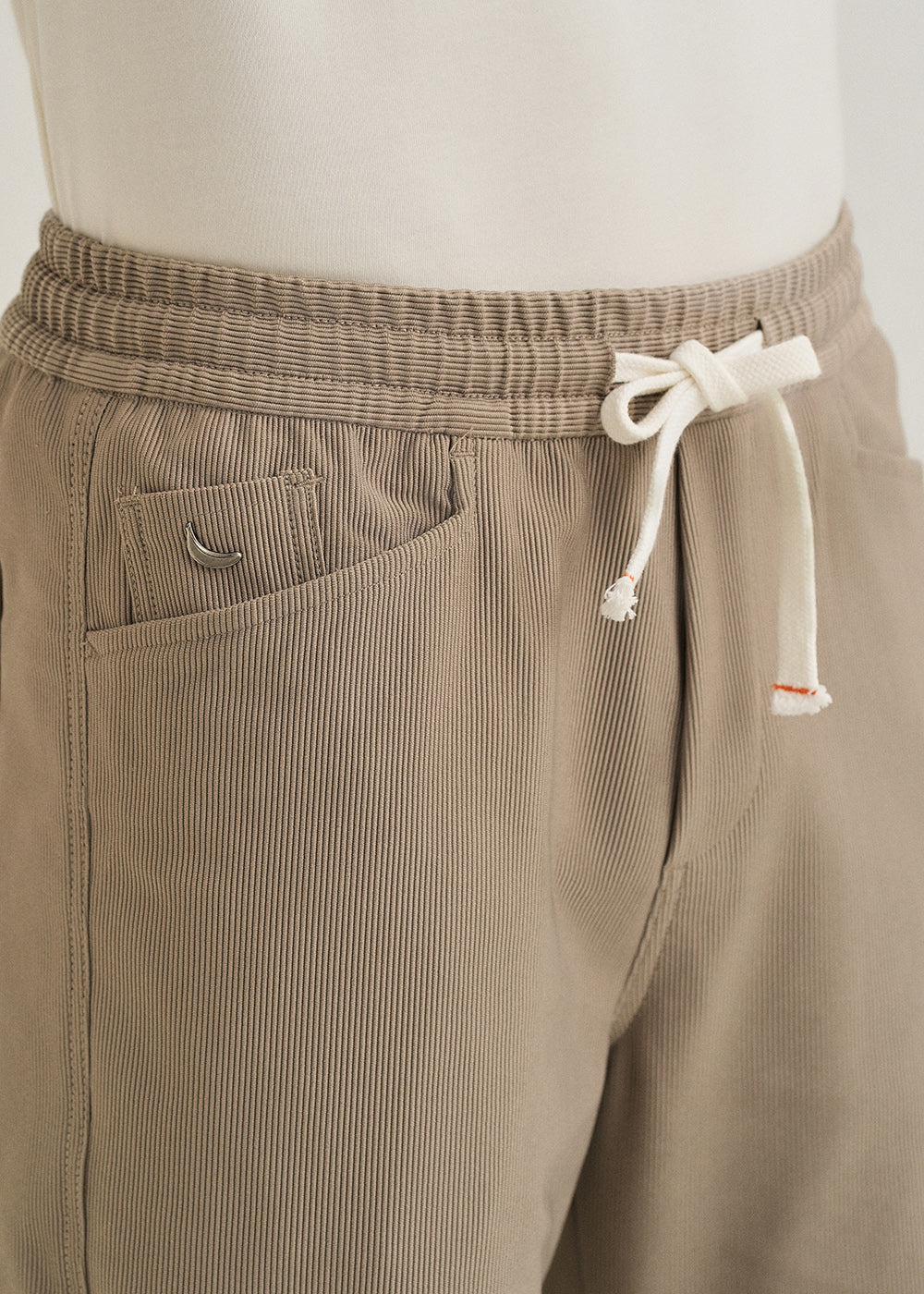 Khaki Straight Fit Corduroy Pants