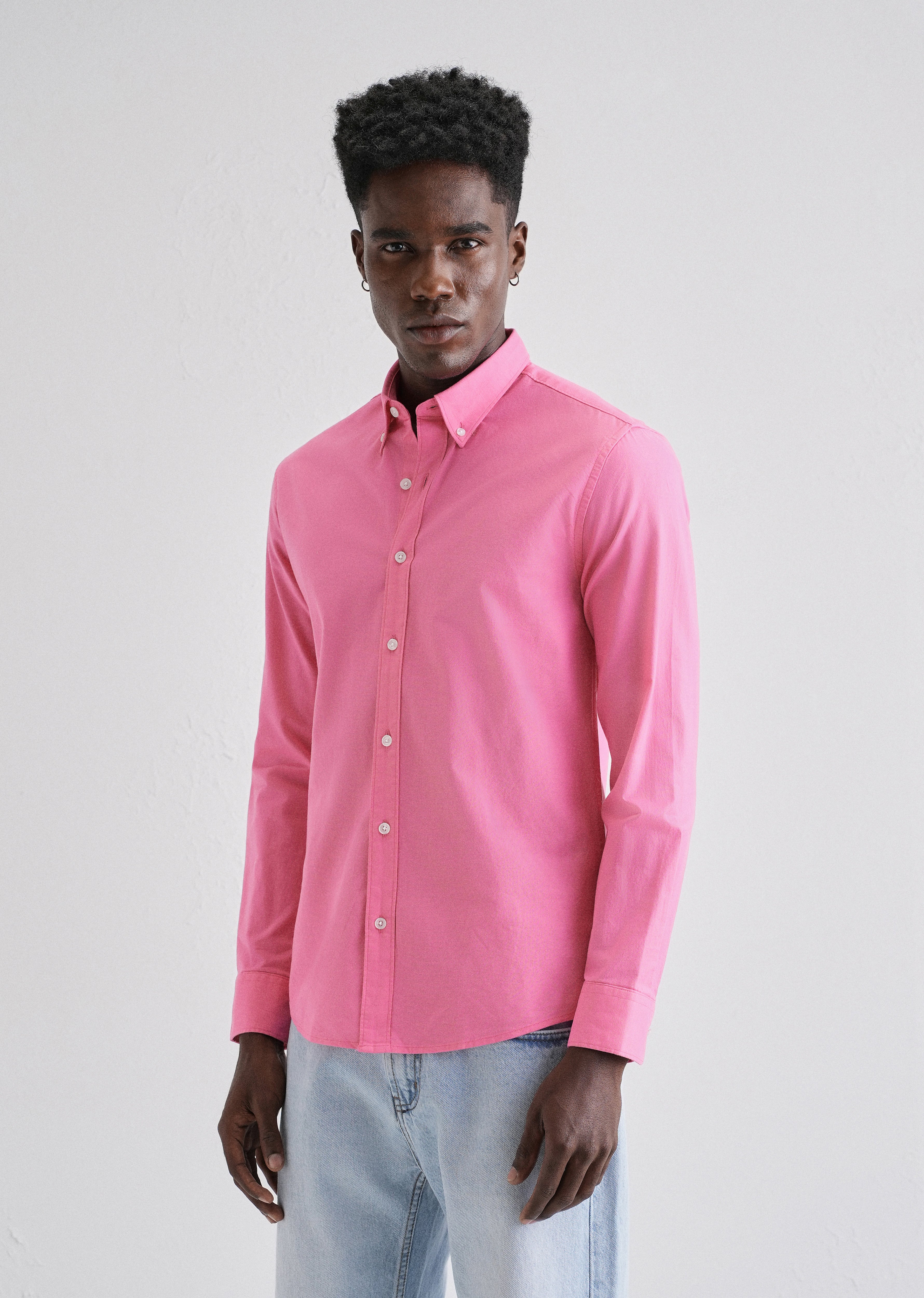Knockout Pink Plain Oxford Shirt