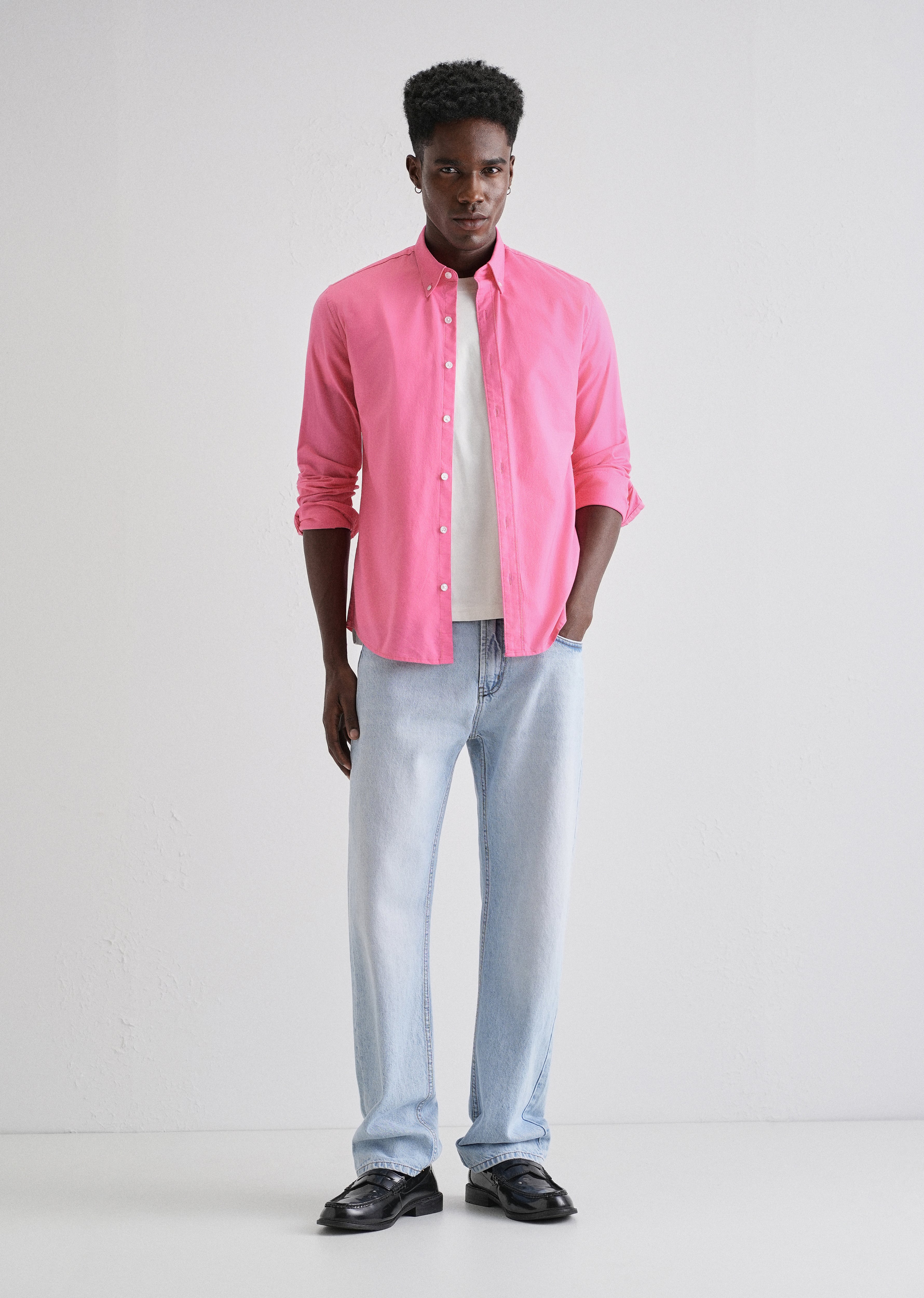 Knockout Pink Plain Oxford Shirt