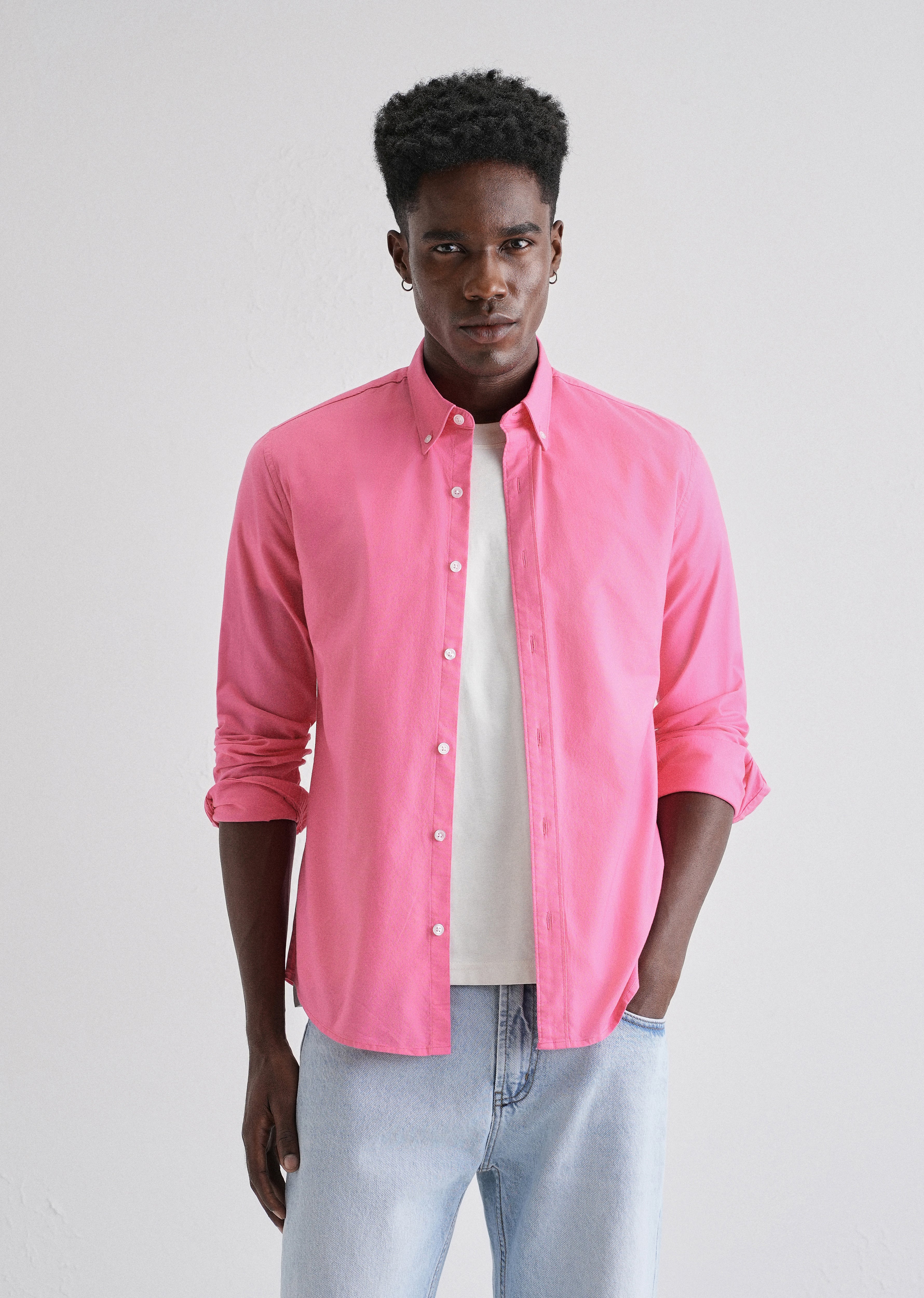Knockout Pink Plain Oxford Shirt