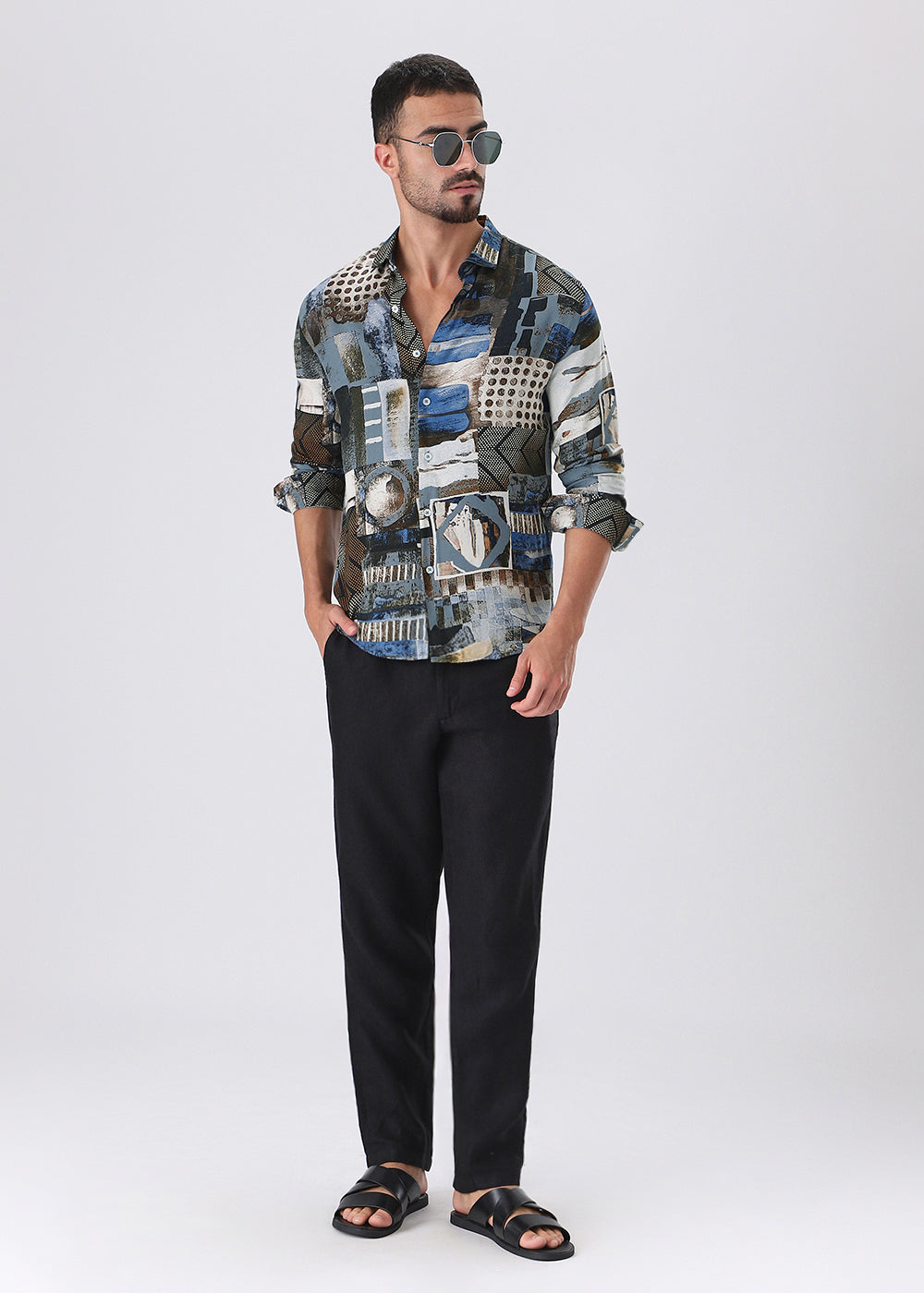 Lattice Azure Feather shirt