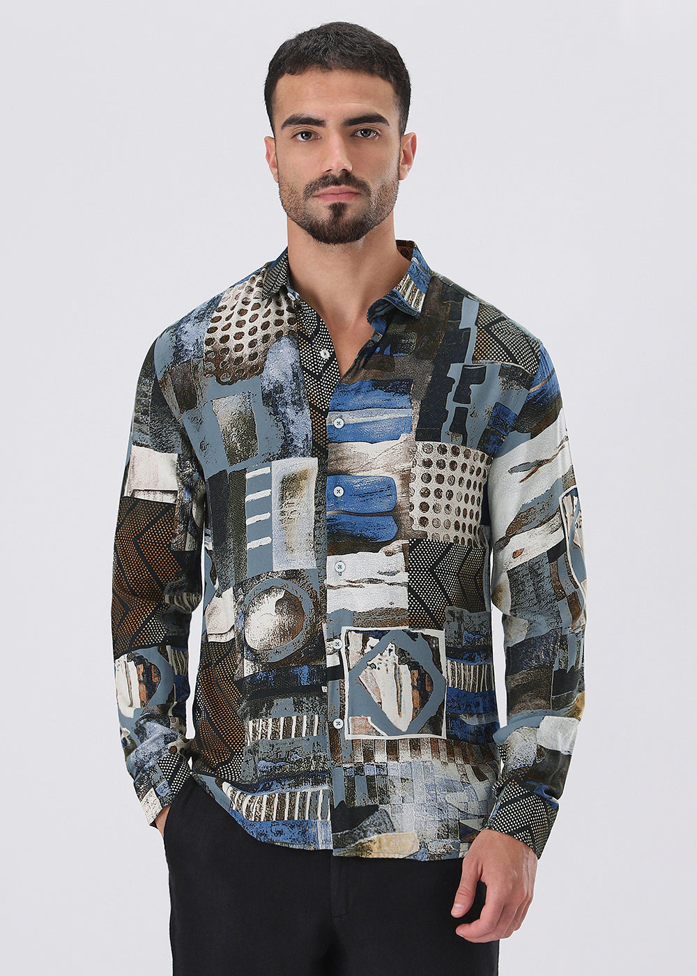 Lattice Azure Feather shirt