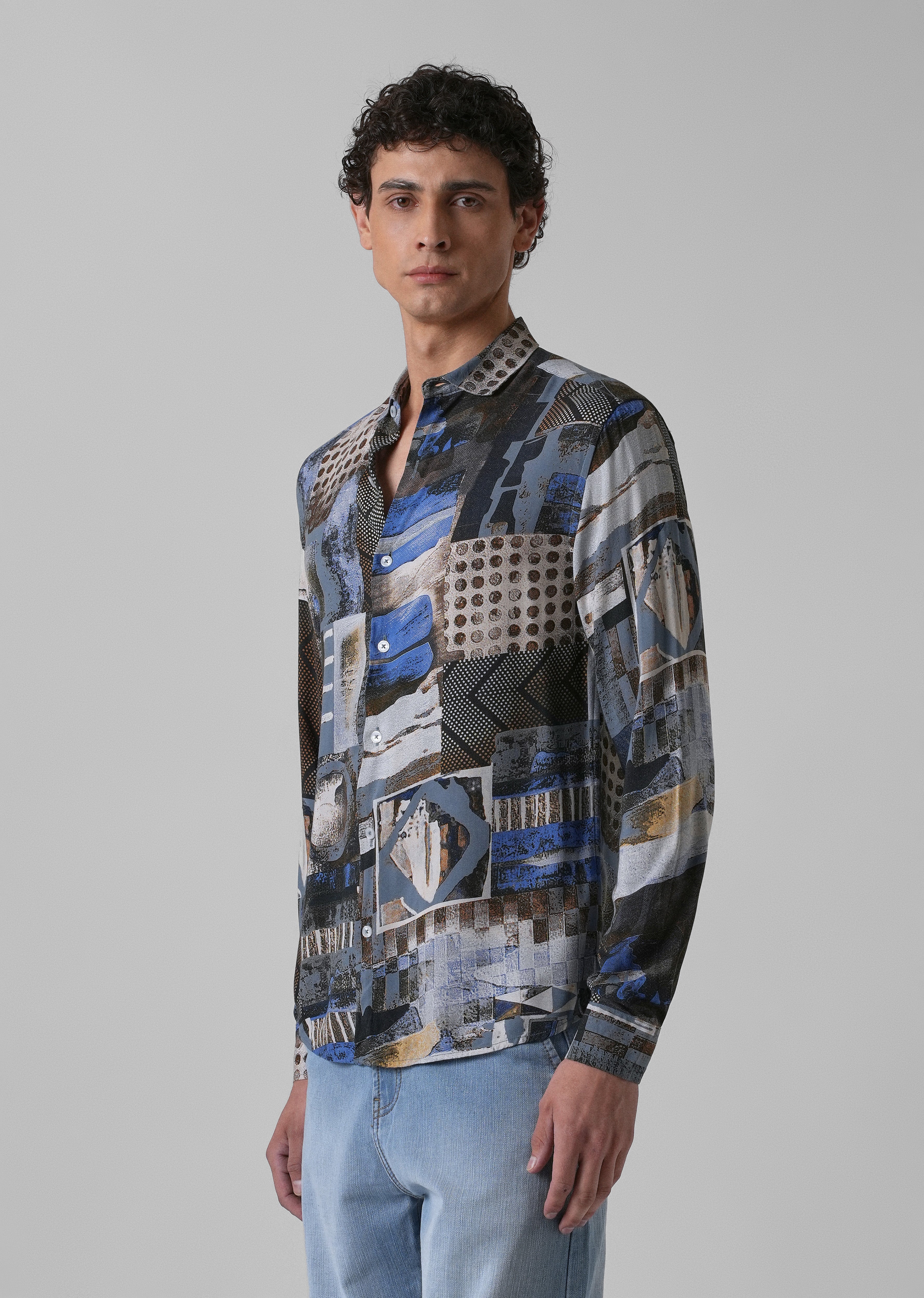 Lattice Azure Feather shirt