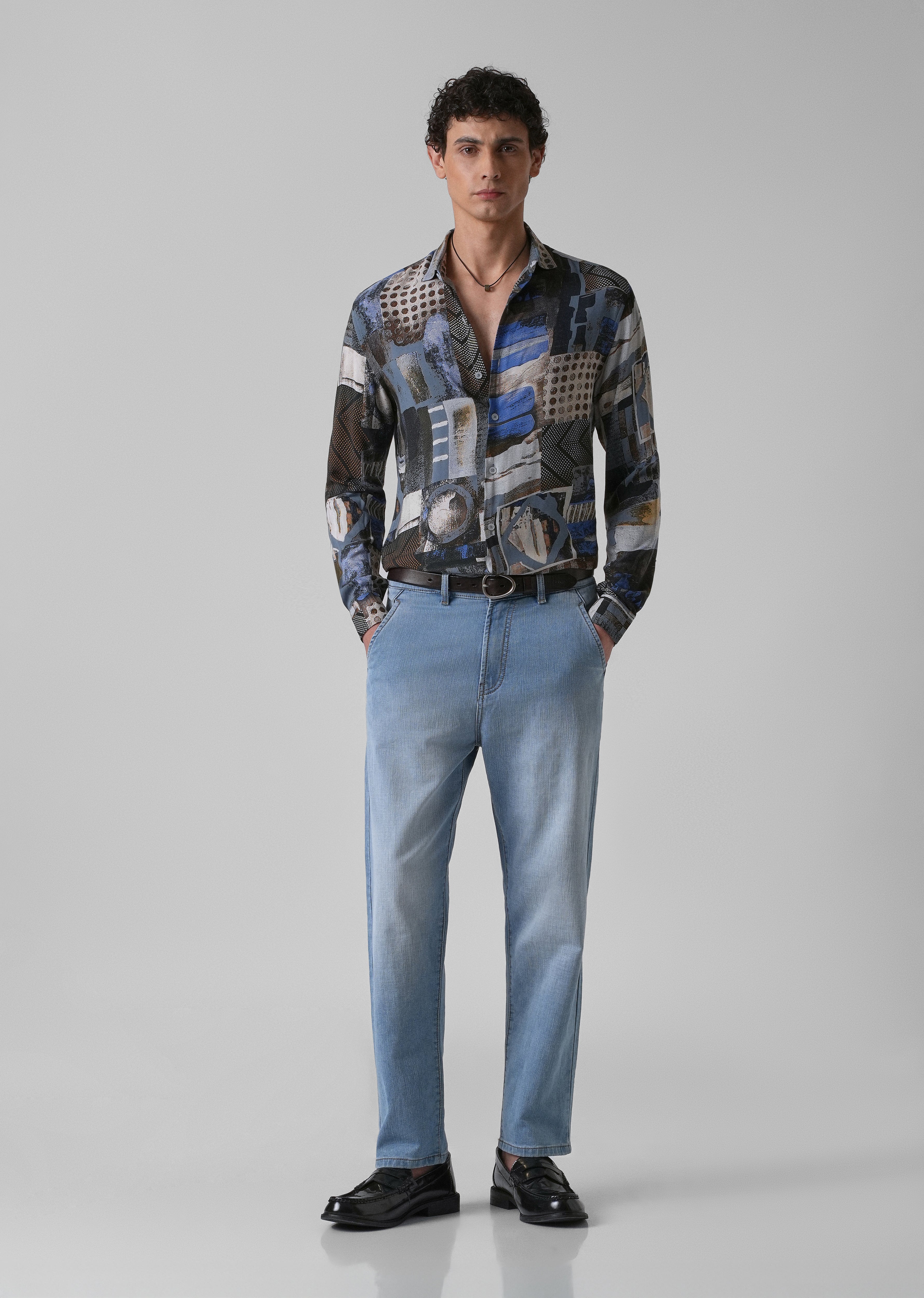 Lattice Azure Feather shirt