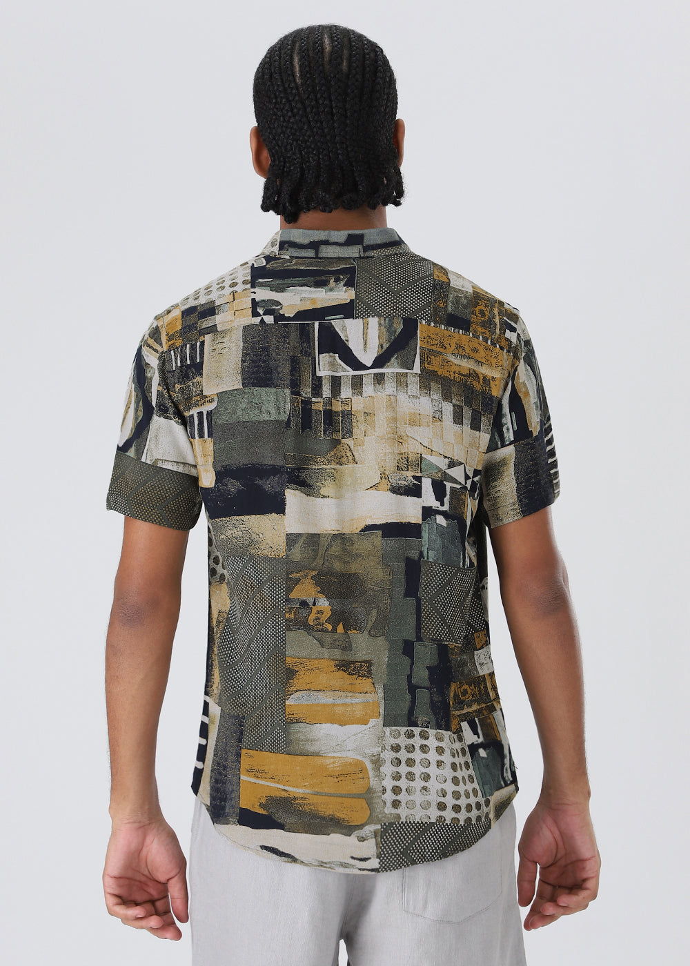Lattice Green Feather shirt